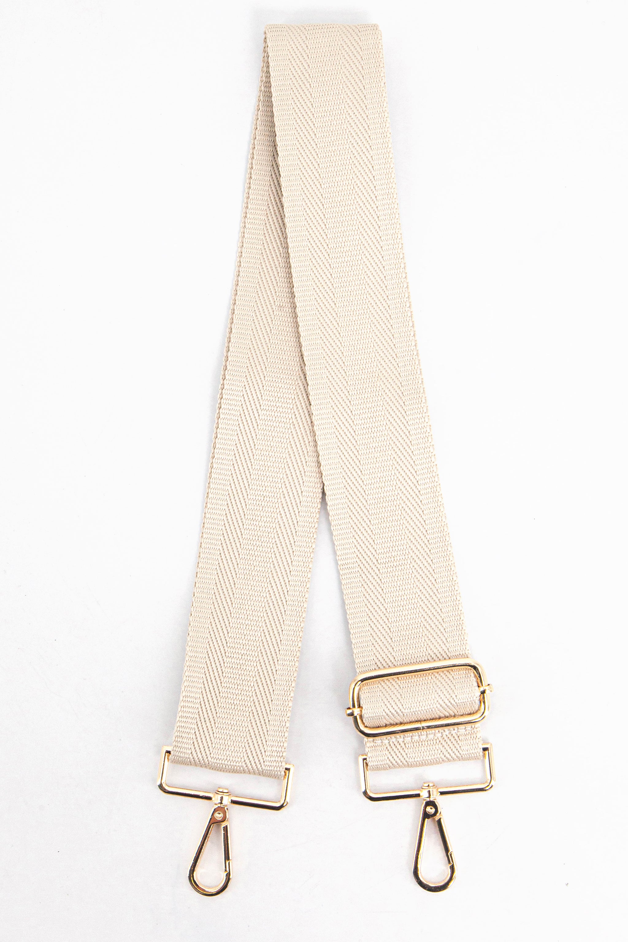 Cream Sarta Cream Plain Woven Wide Bag Strap, Image 1 of 4