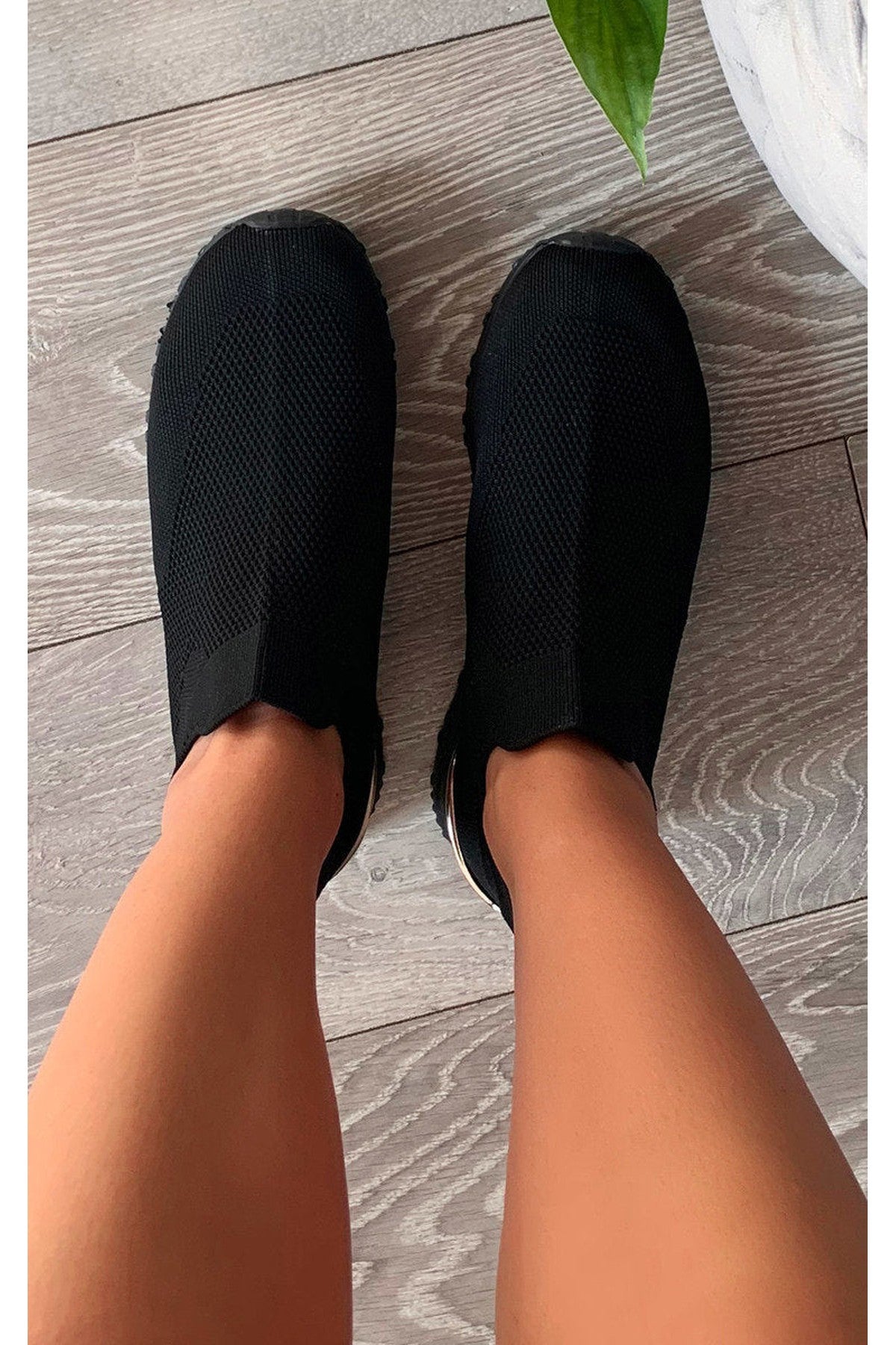 Pink iKrush Pink Jessi Slip On Sock Wedge Trainers, Image 6 of 8