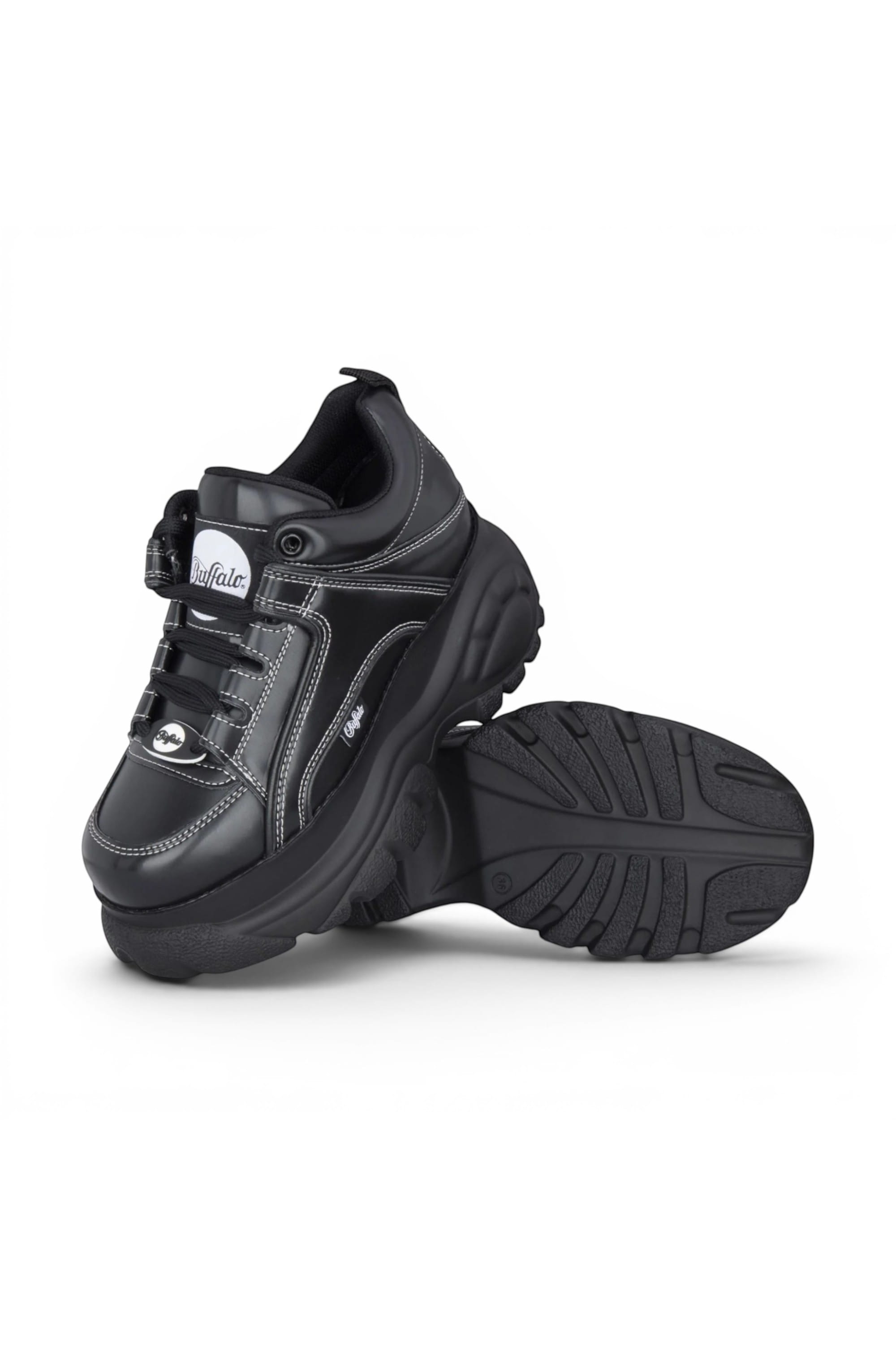 Black Womens Platform Fashion Trainers 1339-14, Image 4 of 6