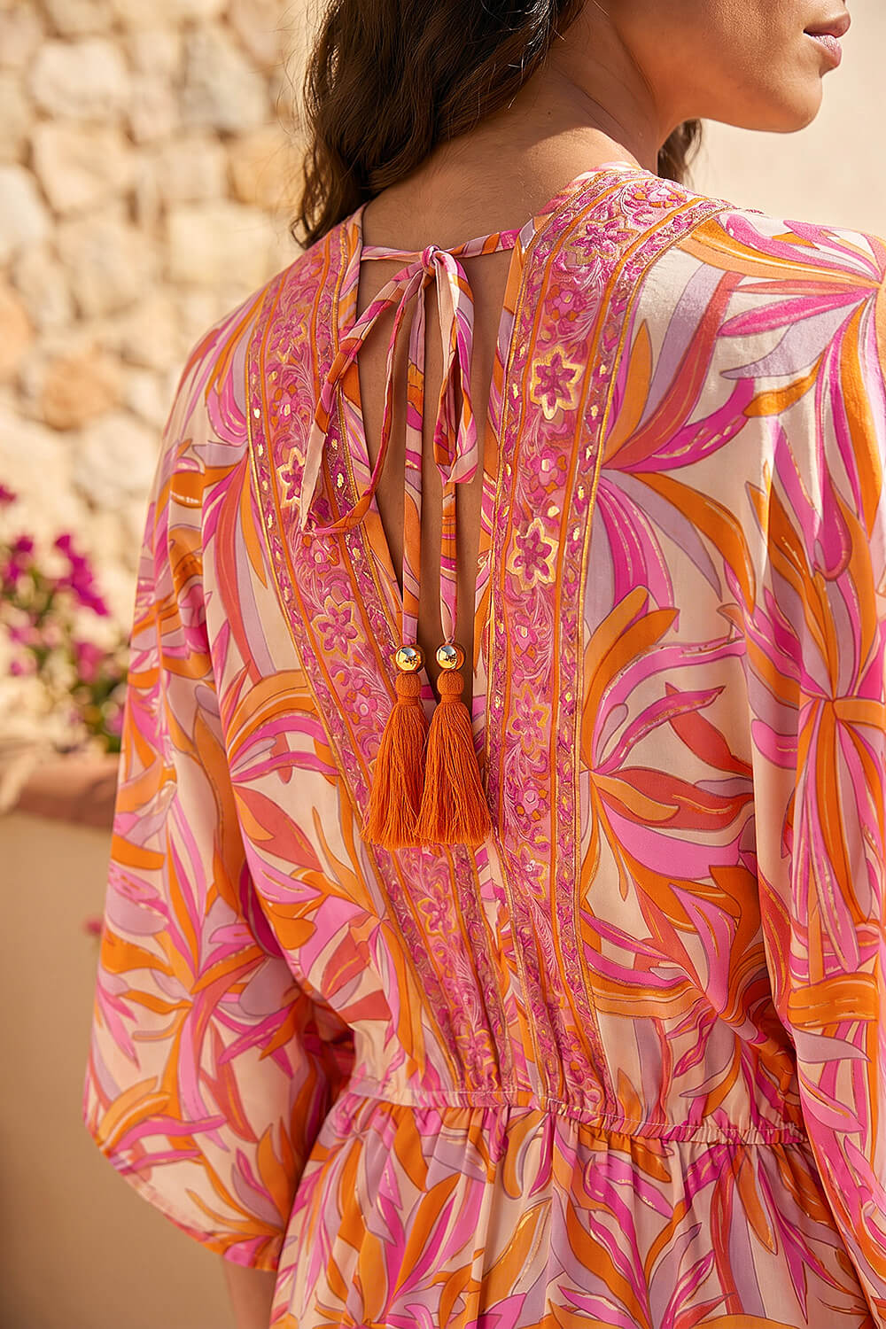 PINK Floral Boho Maxi Dress, Image 5 of 4