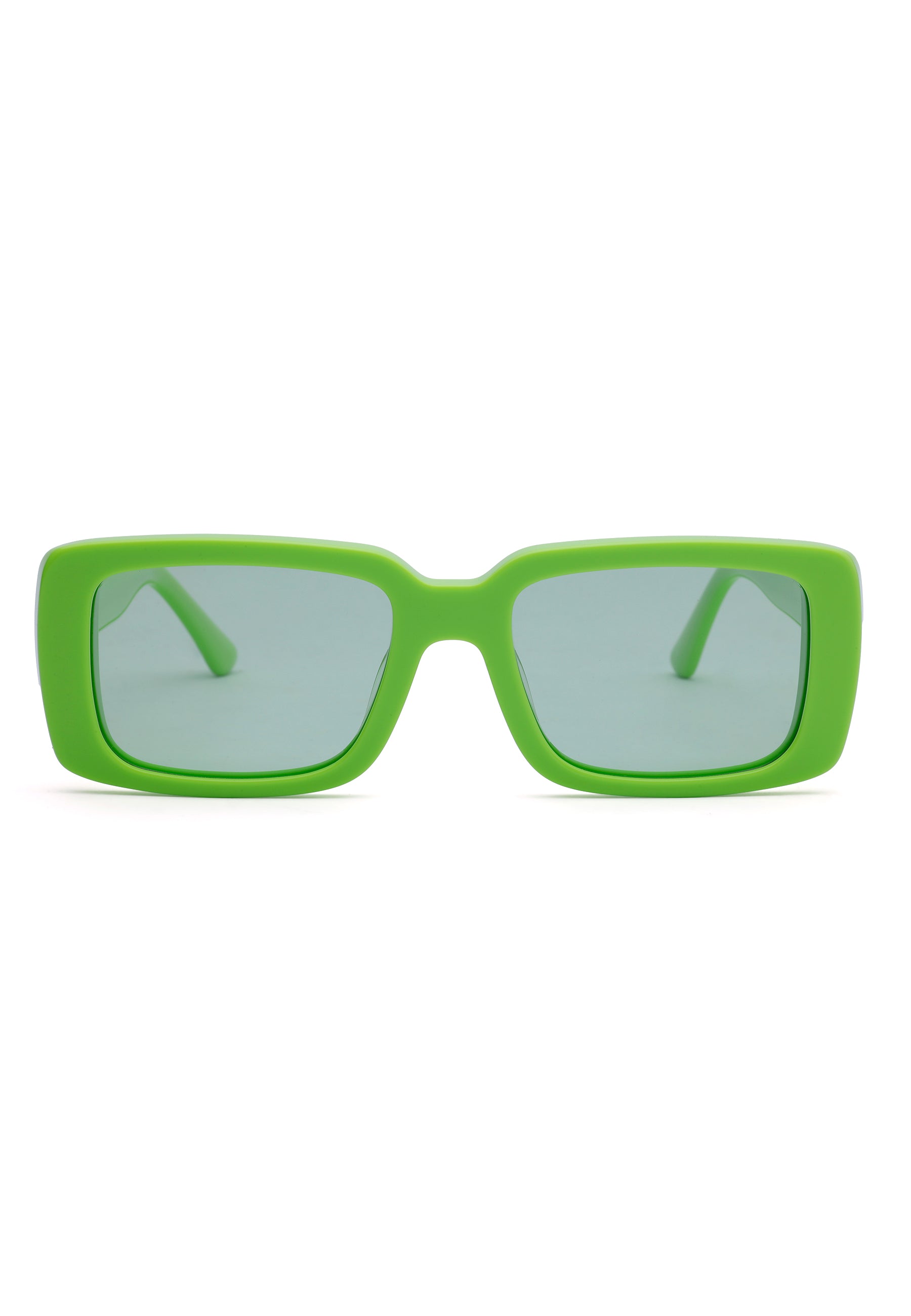 Green AVANT-GARDE PARIS Green Retro-Inspired Bold Rectangle Sunglasses, Image 2 of 7