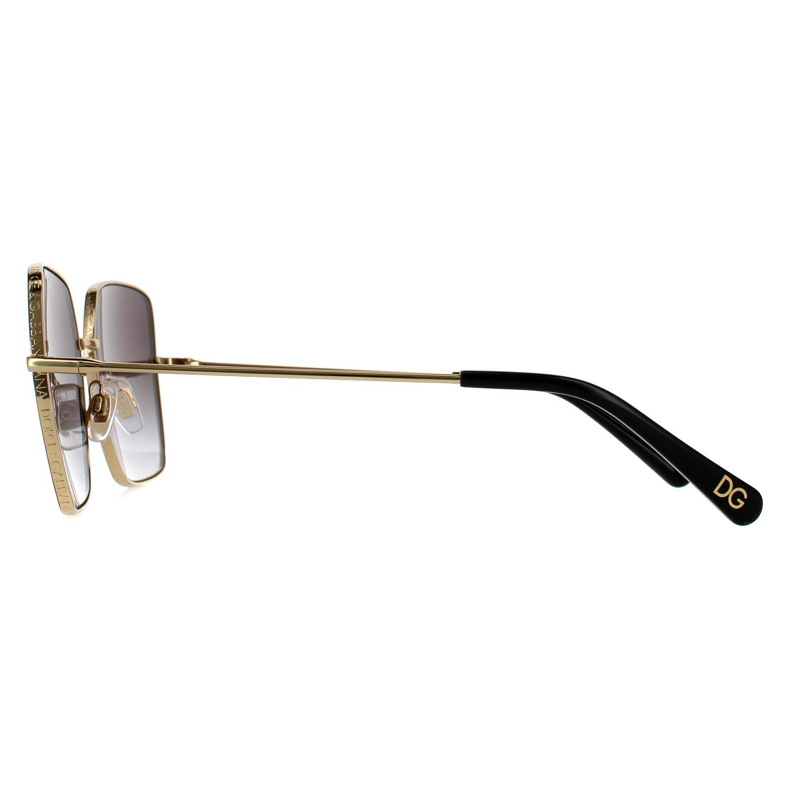 Black Square Black Gold Black Grey Gradient DG2242 Sunglasses, Image 3 of 5