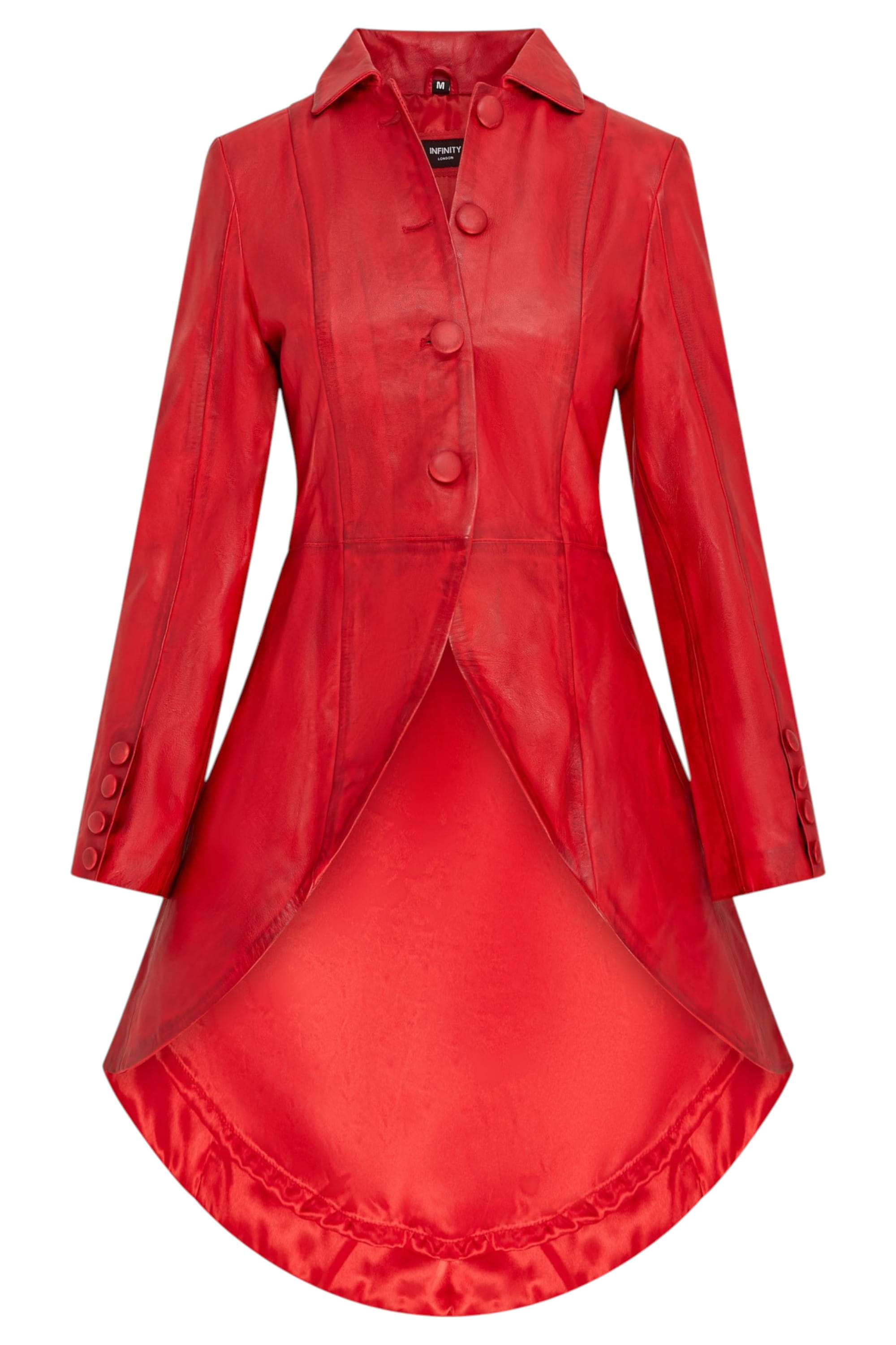 Red Goth Full Length Victorian Leather Coat, Image 1 of 6