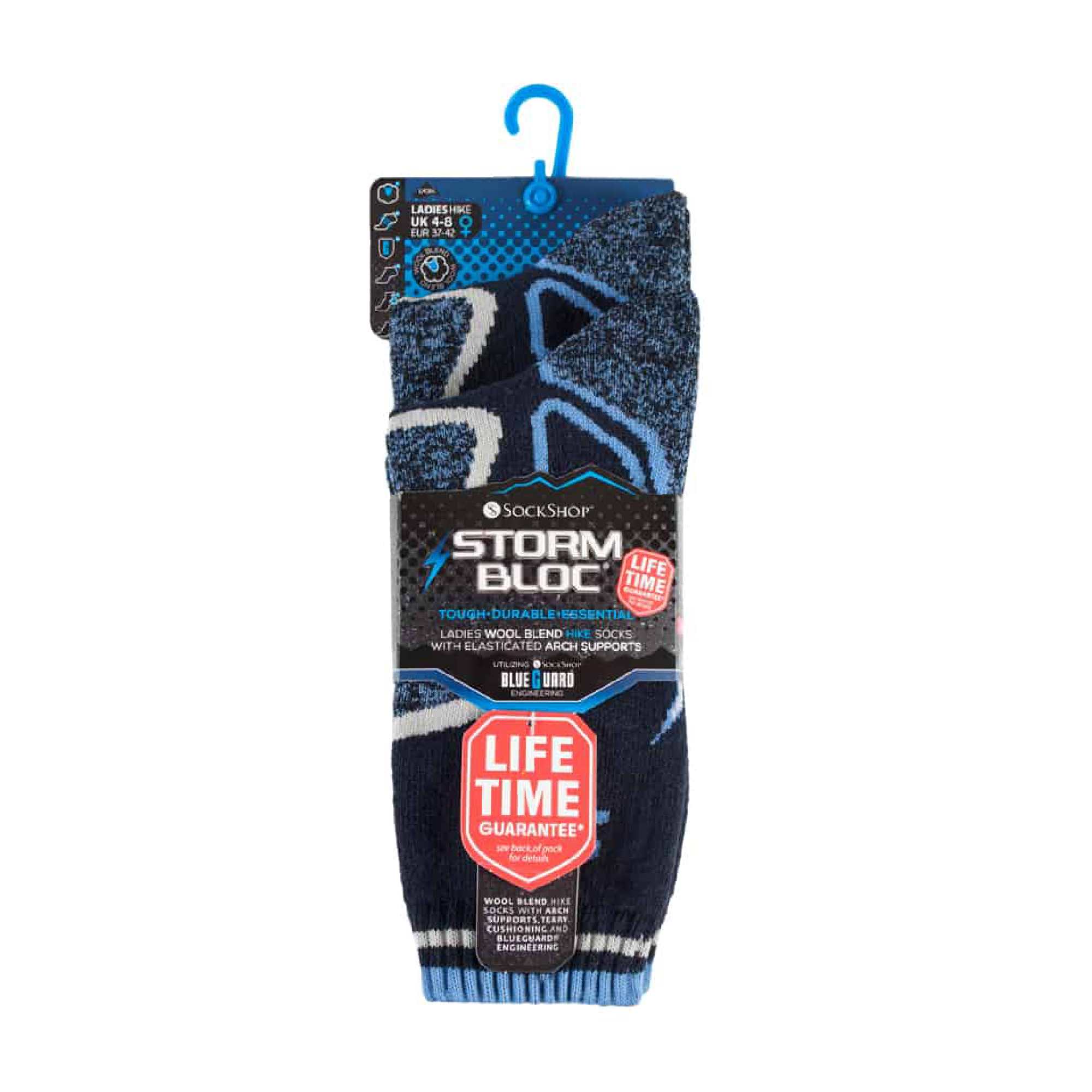 Navy 2 Pack Durable Wool Hiking Socks, Image 3 of 3
