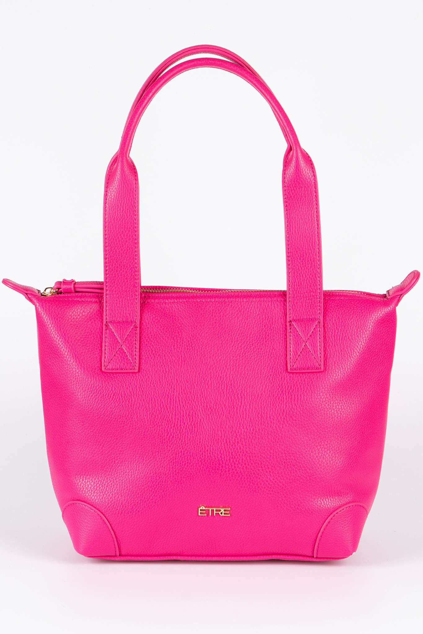 Pink Medium Faux Leather Tote Bag