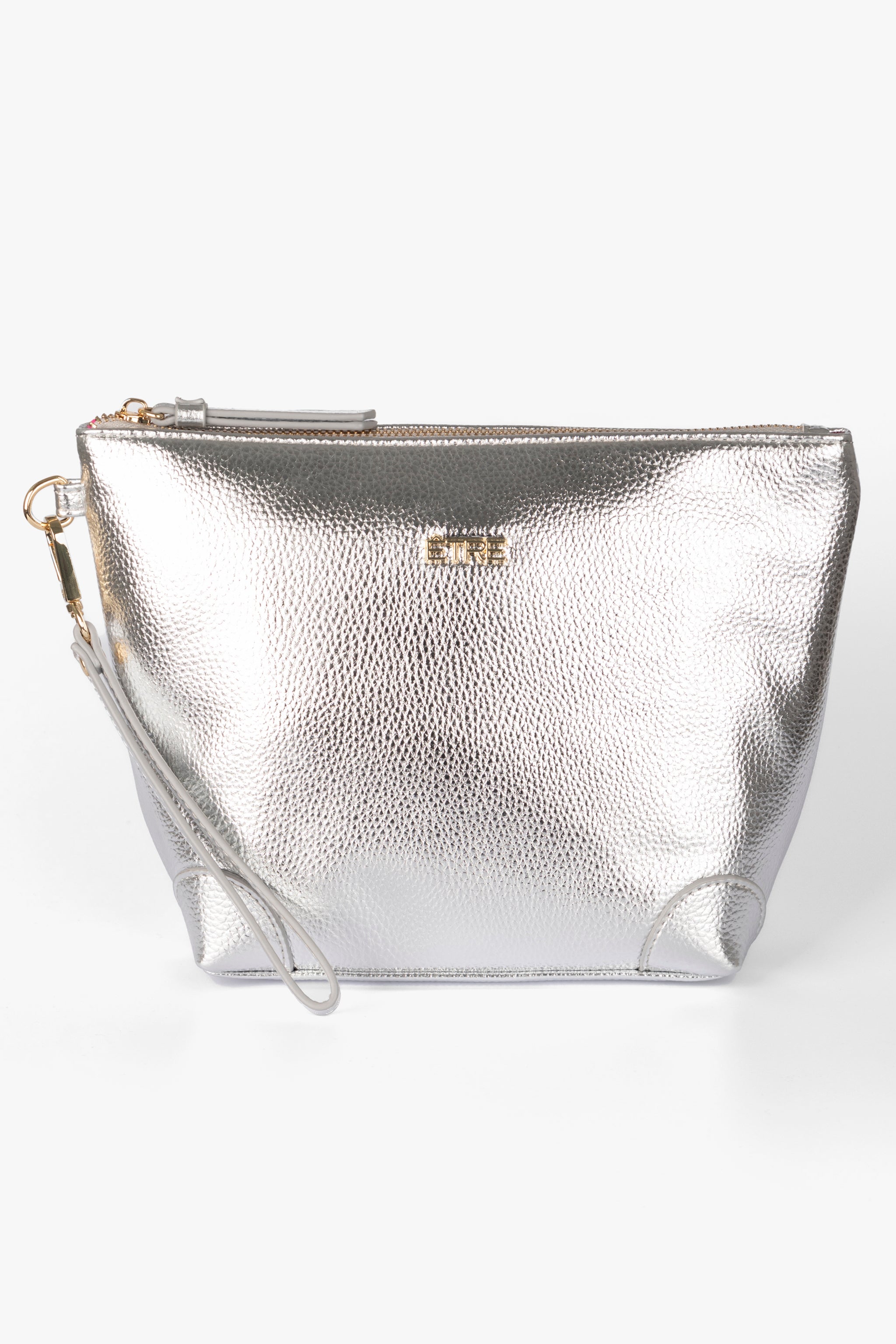 Silver Etre Silver Metallic Faux Leather Medium Wash Bag, Image 1 of 2