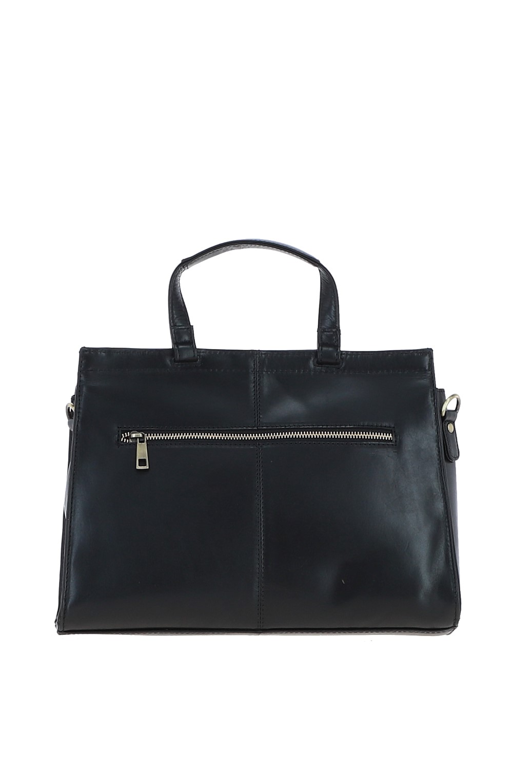 Black Large Real Leather Grab Bag, Image 3 of 4