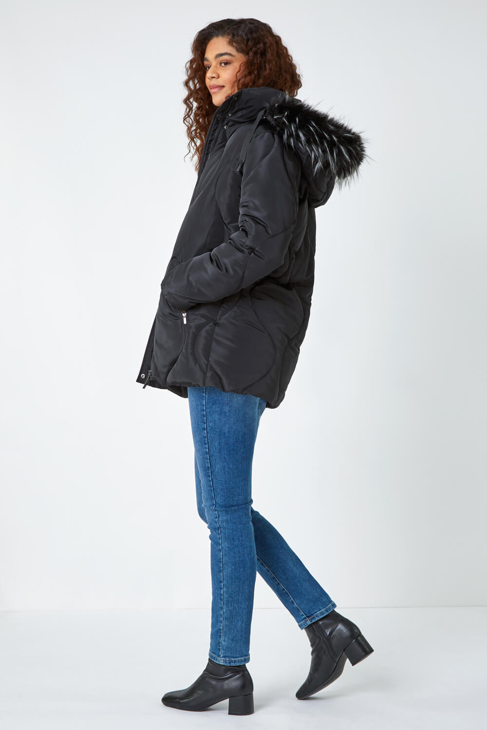 Fur Hooded Coat main image 0