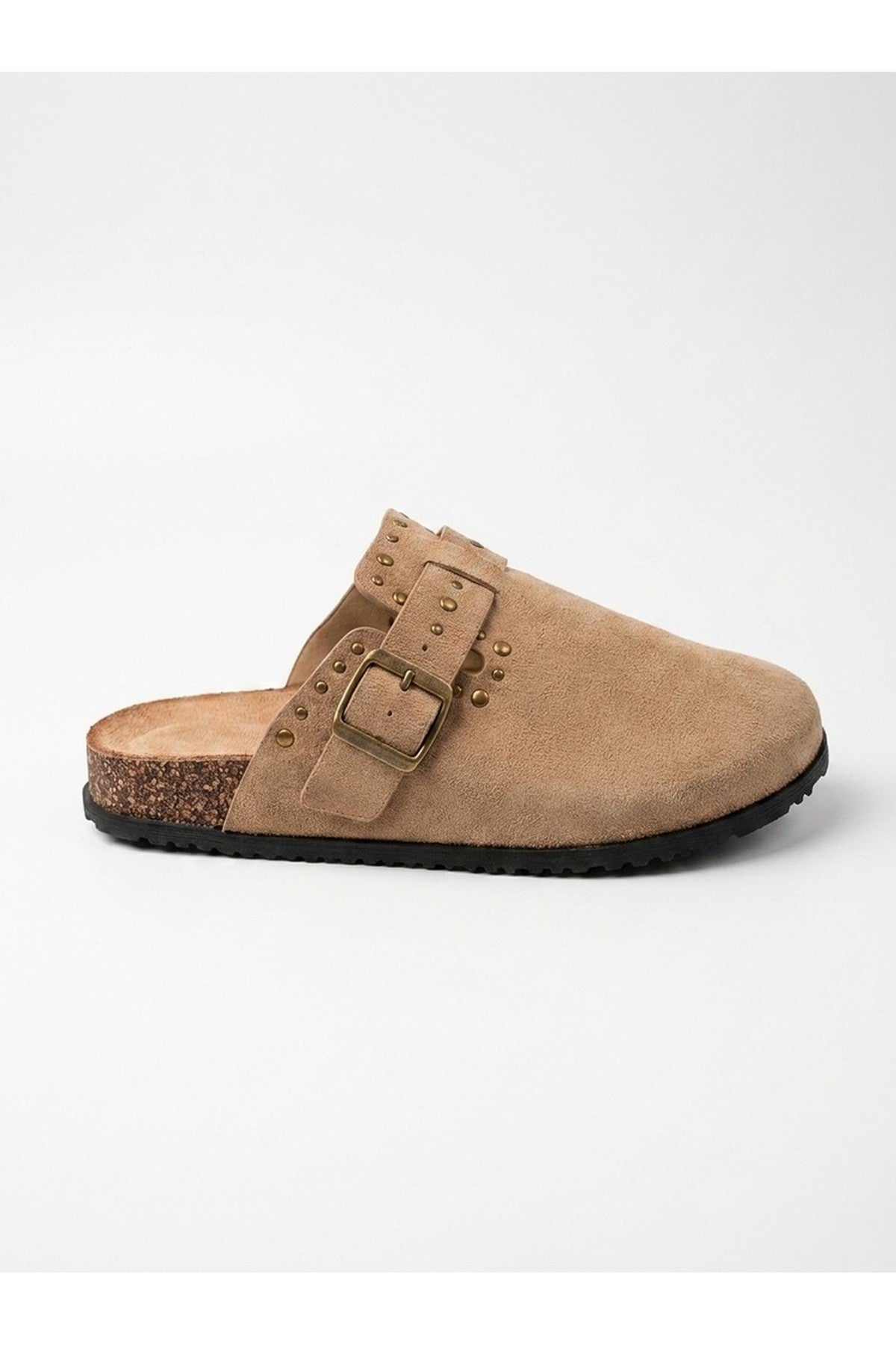 Khaki Demi Womens Studded Buckle Clog Mules, Image 5 of 5