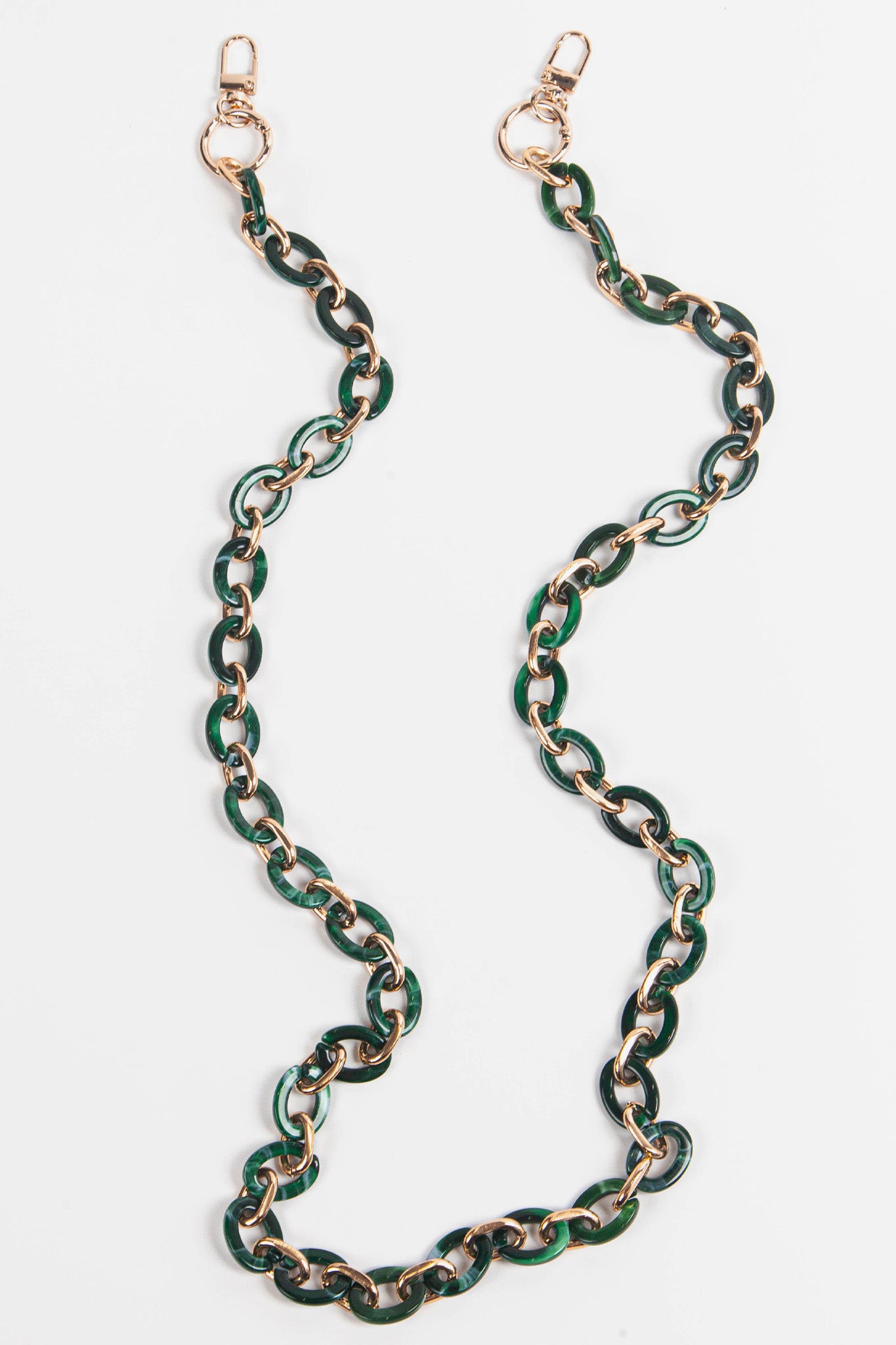 Green Sarta Green Marbled Oval Link Acrylic Bag Strap, Image 3 of 3