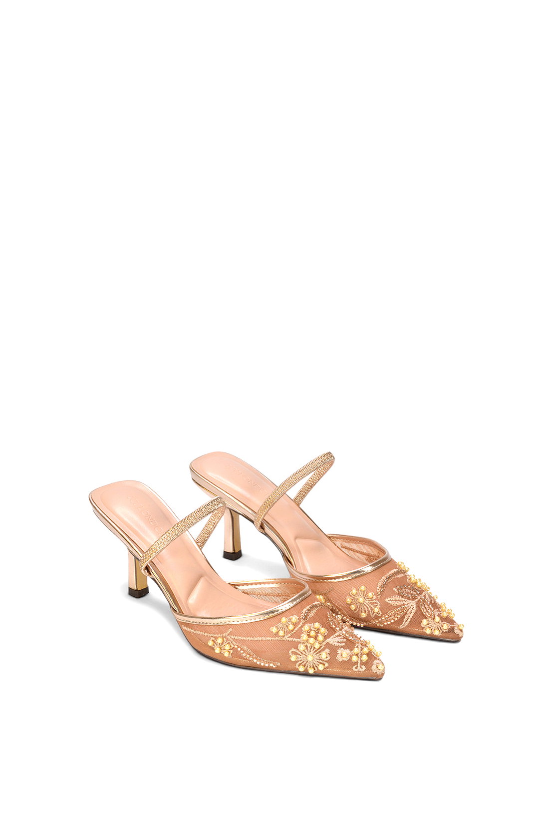Rose Embroidered Slingback Mesh Court Shoes, Image 5 of 6