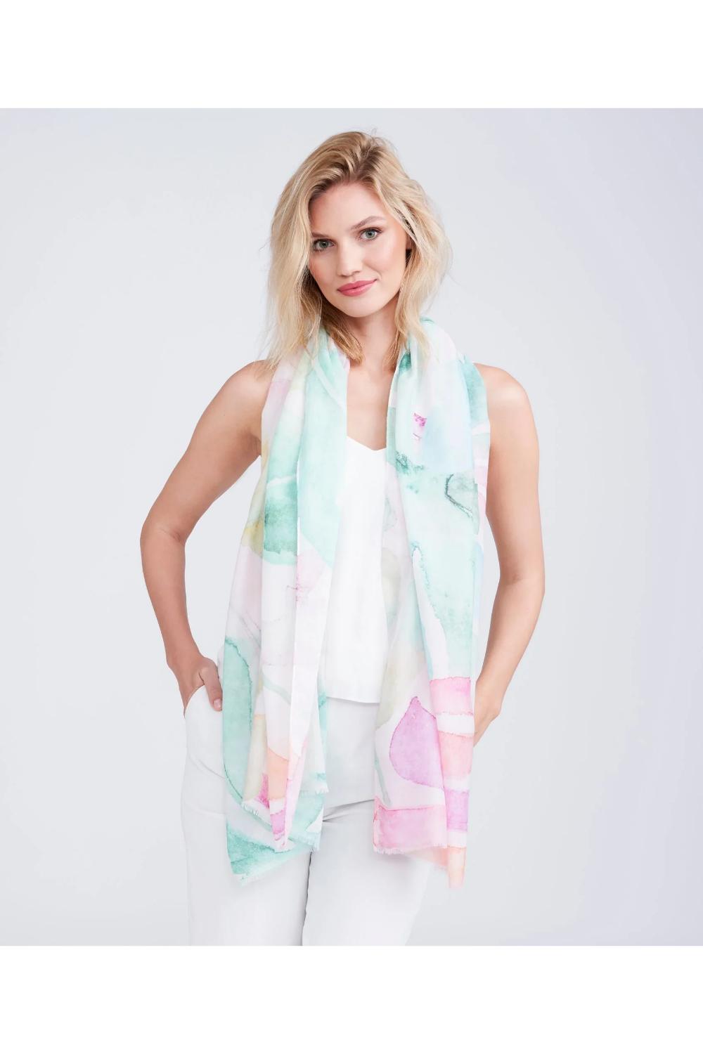Pale Green Pia Rossini Pale Green Bronte - Lightweight Printed Scarf, Image 1 of 1