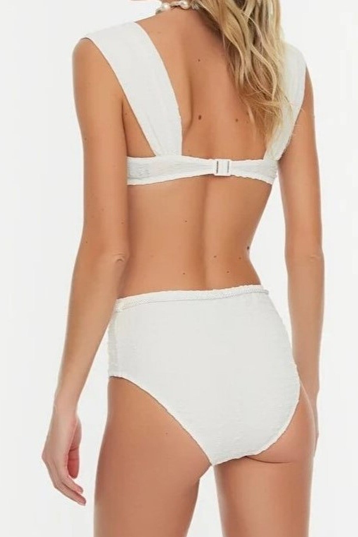 White Textured Balconette Bikini Top, Image 3 of 3