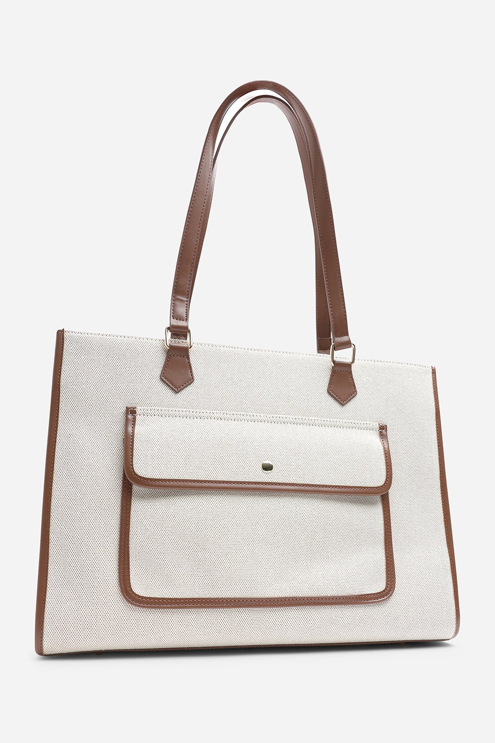 Brown Where's That From Brown Henley Canvas Shoulder Tote Bag, Image 3 of 6