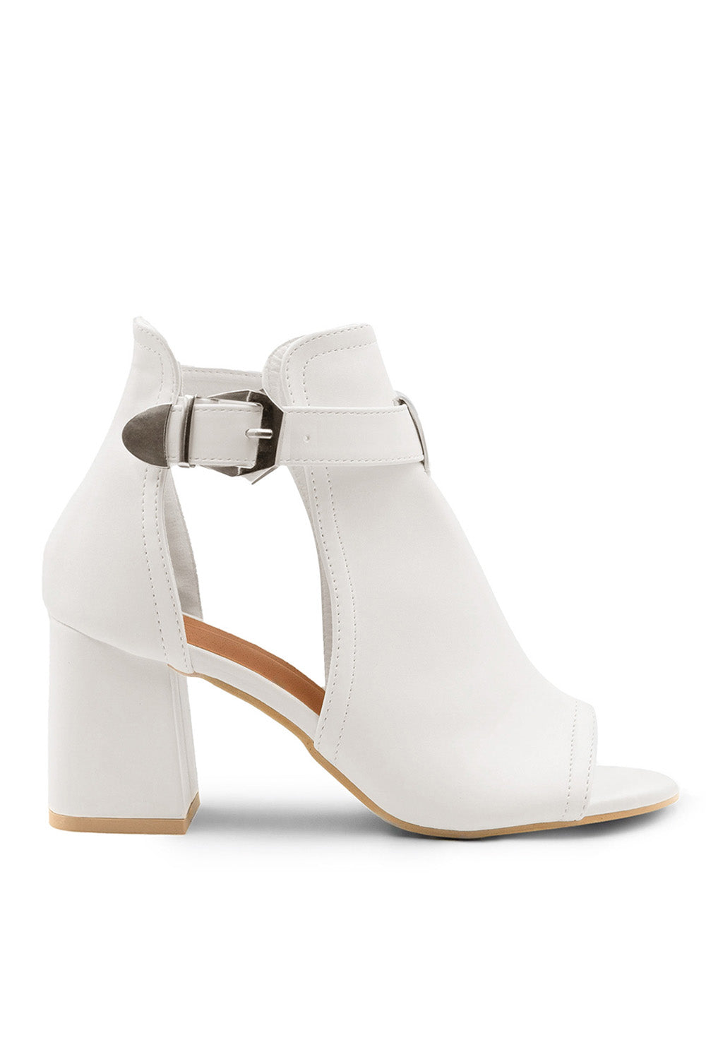White 'Lisa' Block Heels, Image 2 of 3