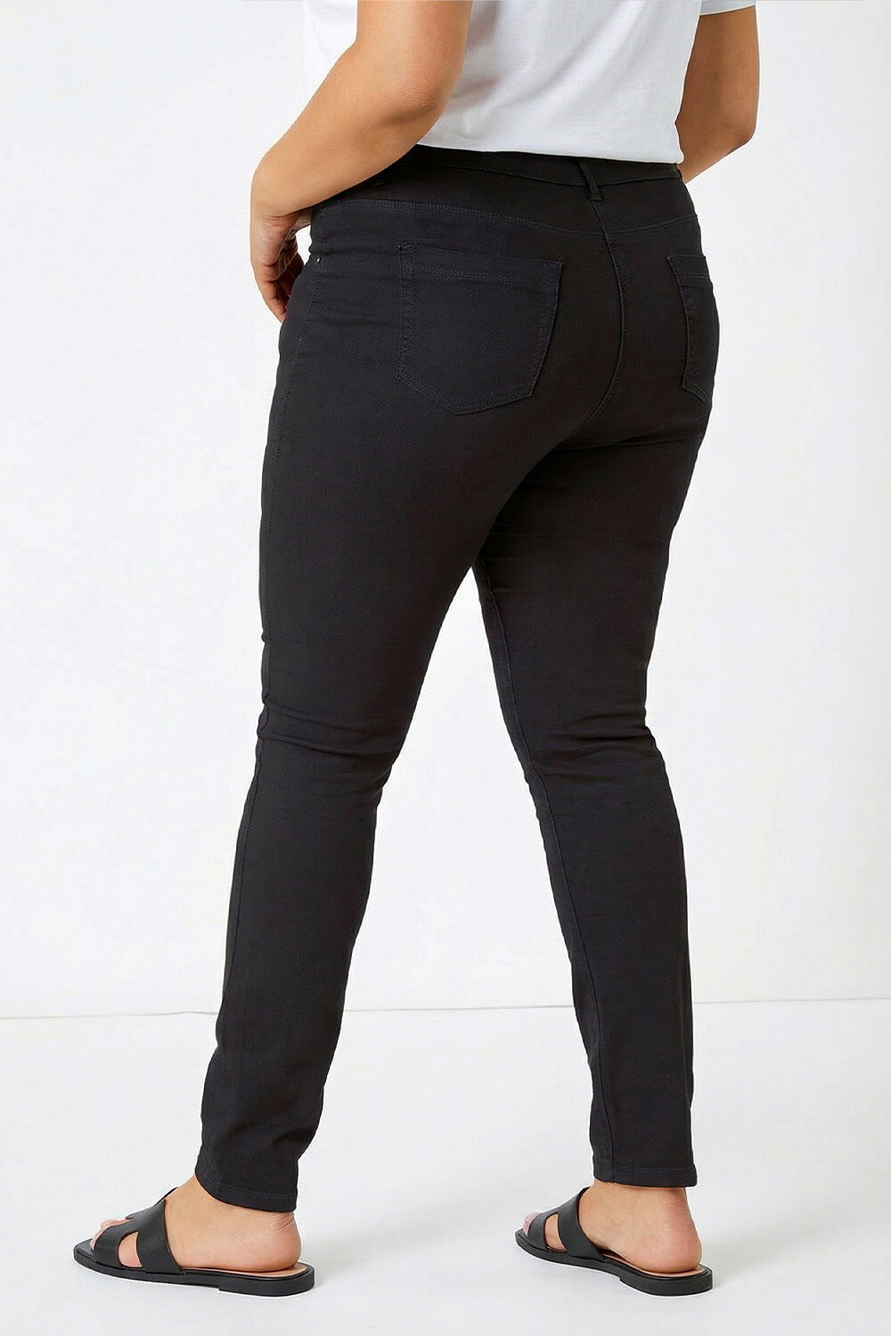 Black Curve Elastic Waist Stretch Denim Jegging, Image 5 of 5