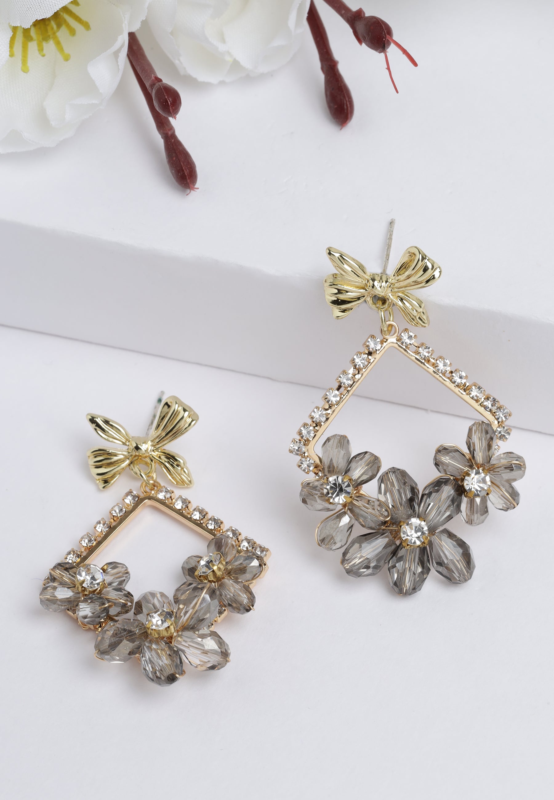 Gold Drop Earrings, Image 2 of 5