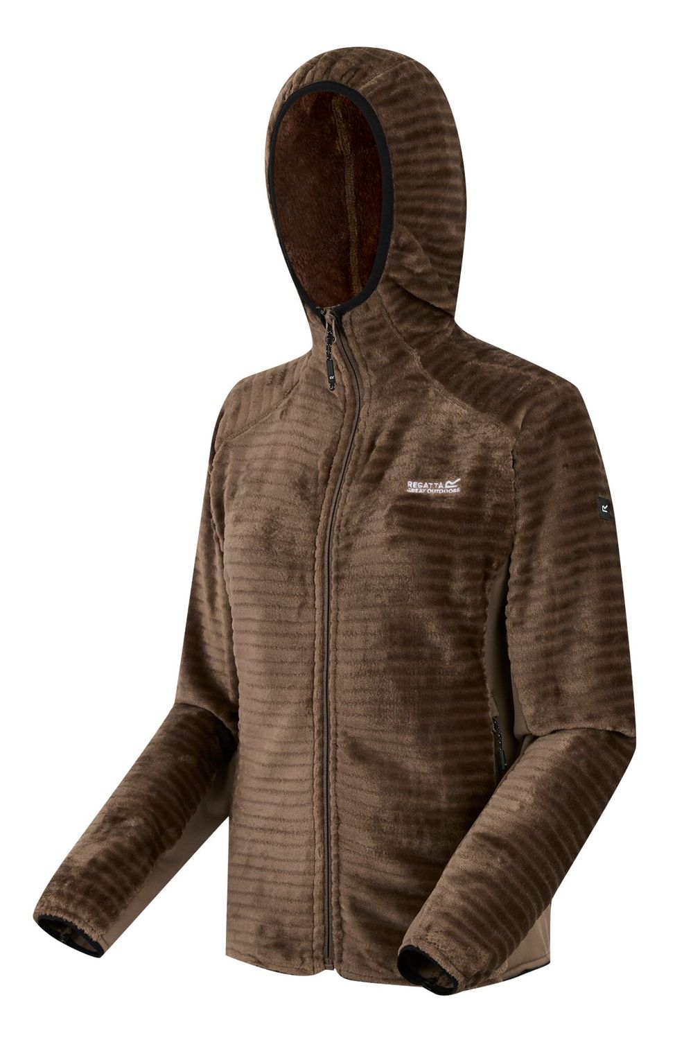 Mocha Endra Hooded Fleece Jacket, Image 3 of 3