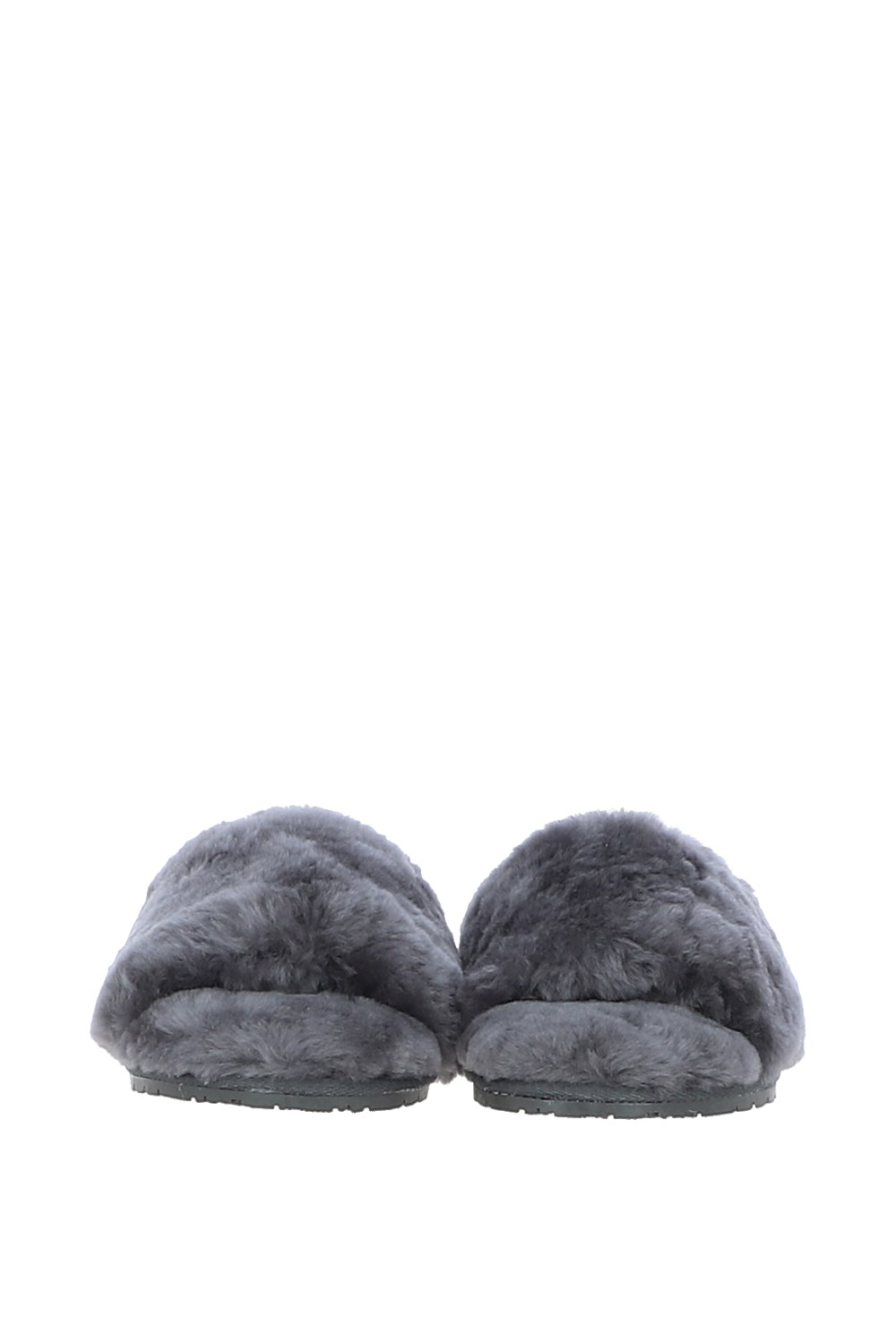 Grey Fenland England Grey 'Suzy' Real Sheepskin Fur Fluffy Sliders, Image 2 of 4