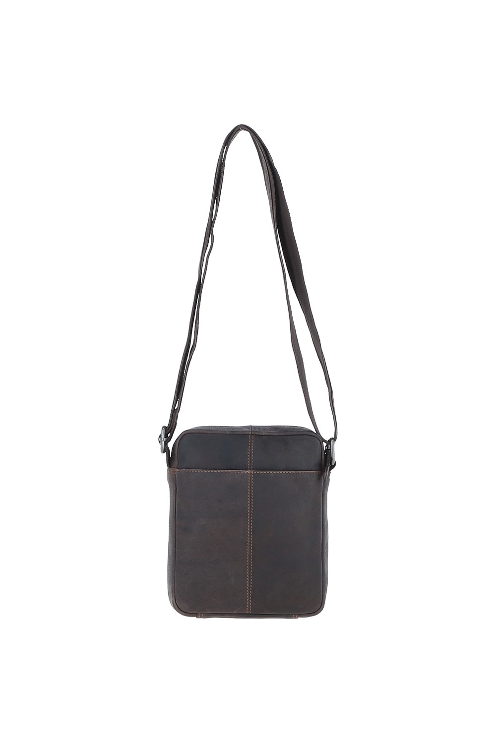 Brown 'Madrid' Compact Travel Messenger Bag With Multiple Zip Pockets And Adjustable Strap, Image 4 of 5