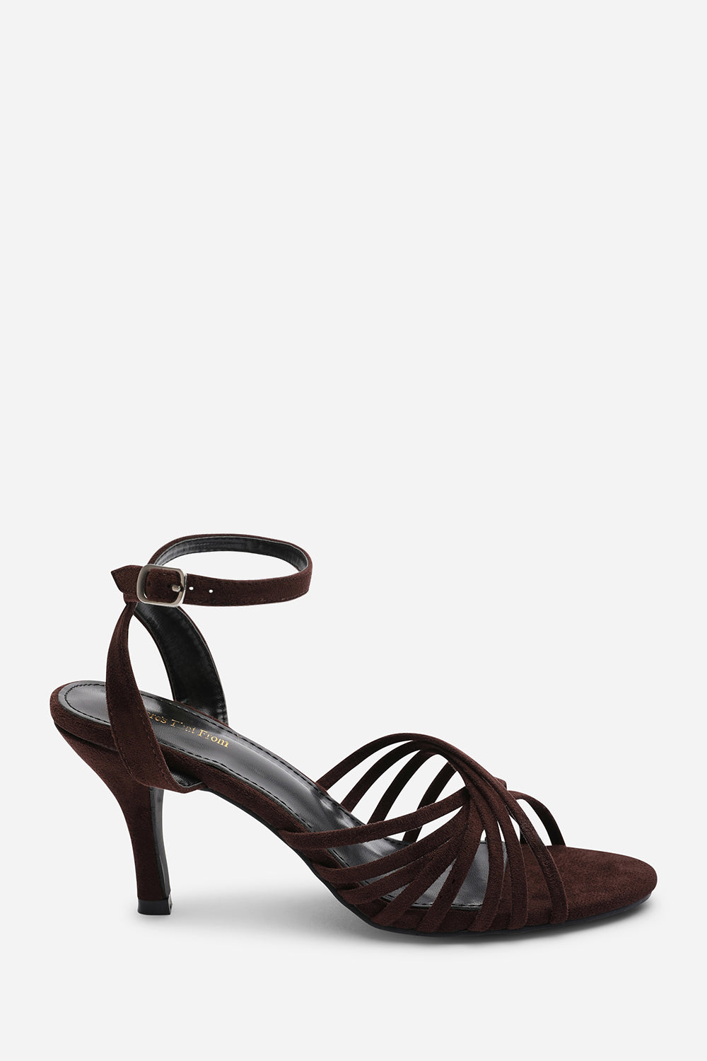 Brown Where's That From Brown 'Cyprus' Multi Cross Over Strap Mid Heels, Image 2 of 5