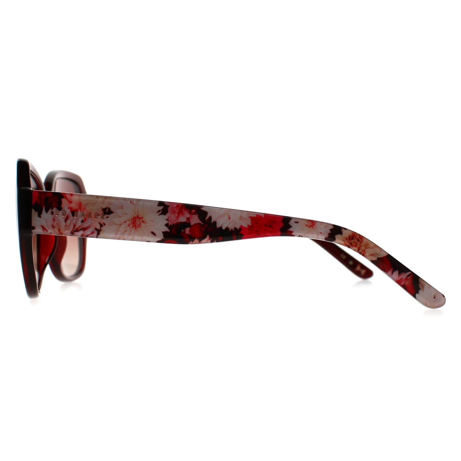 Red Ted Baker Red Square Burgundy Flowers Red Brown Gradient TB1606 Mae, Image 3 of 3