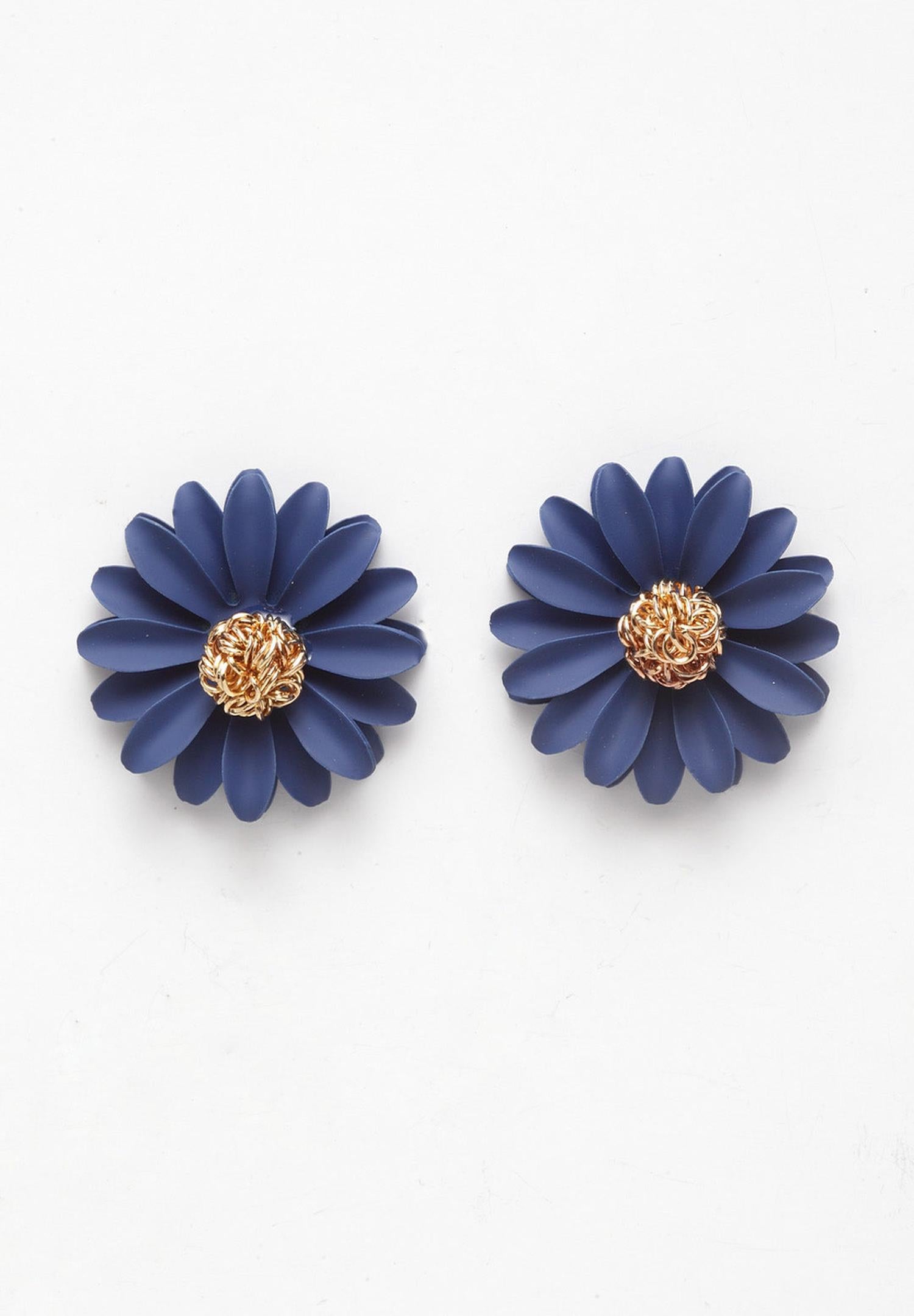 Purple Fuchsia Floral Studs