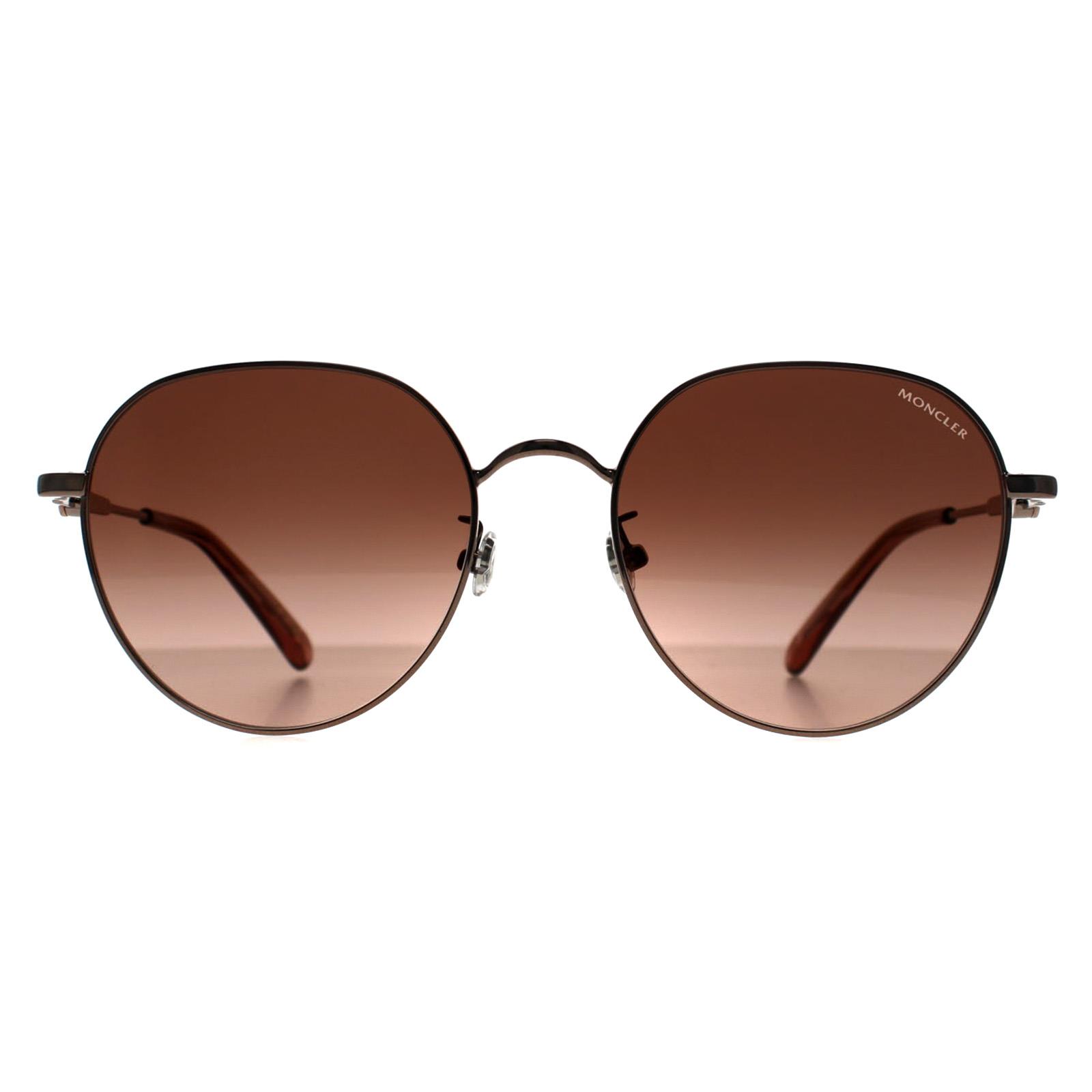 Brown Moncler Brown Round Shiny Light Bronze Brown Gradient ML0236-K, Image 1 of 3