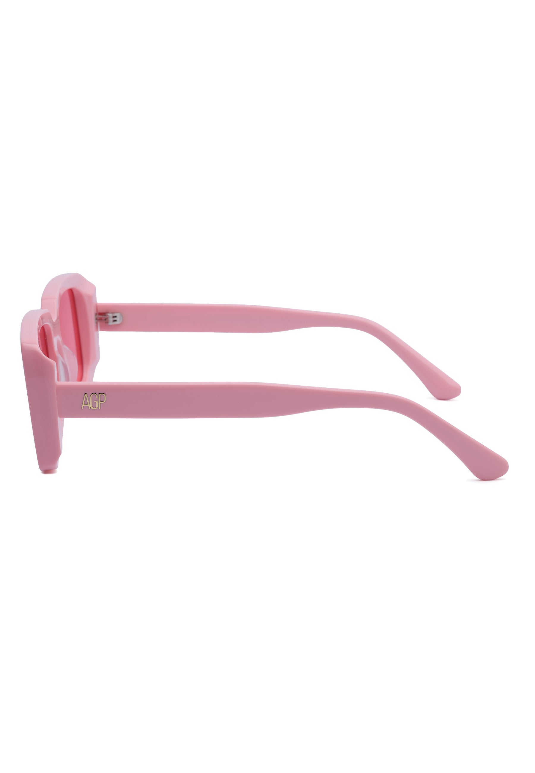 Pink AVANT-GARDE PARIS Pink Retro-Inspired Bold Rectangle Sunglasses, Image 3 of 7