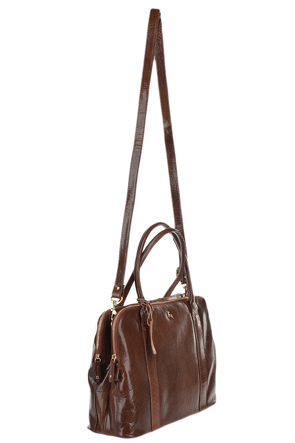 Tan Ashwood Leather Tan Three Section Large Veggie Tanned Leather Bag, Image 2 of 3