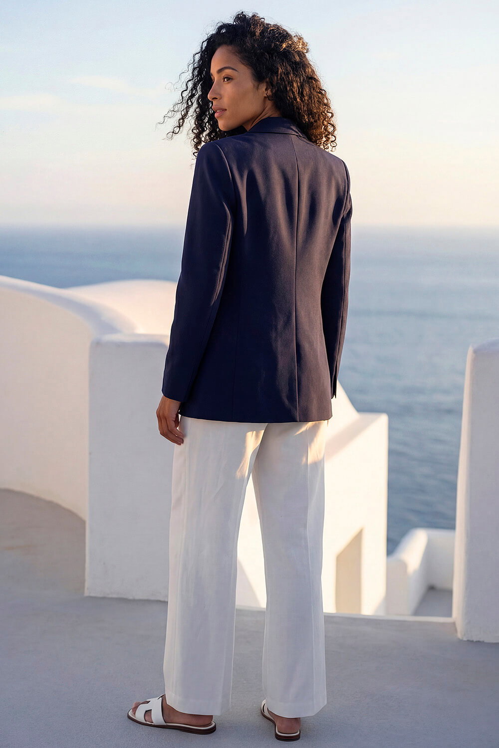 Navy  Longline Smart Jacket, Image 4 of 4