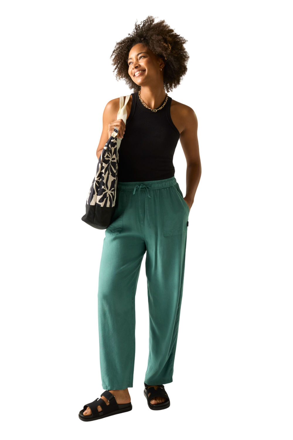 Olive Elbrie Plain Trousers, Image 5 of 5