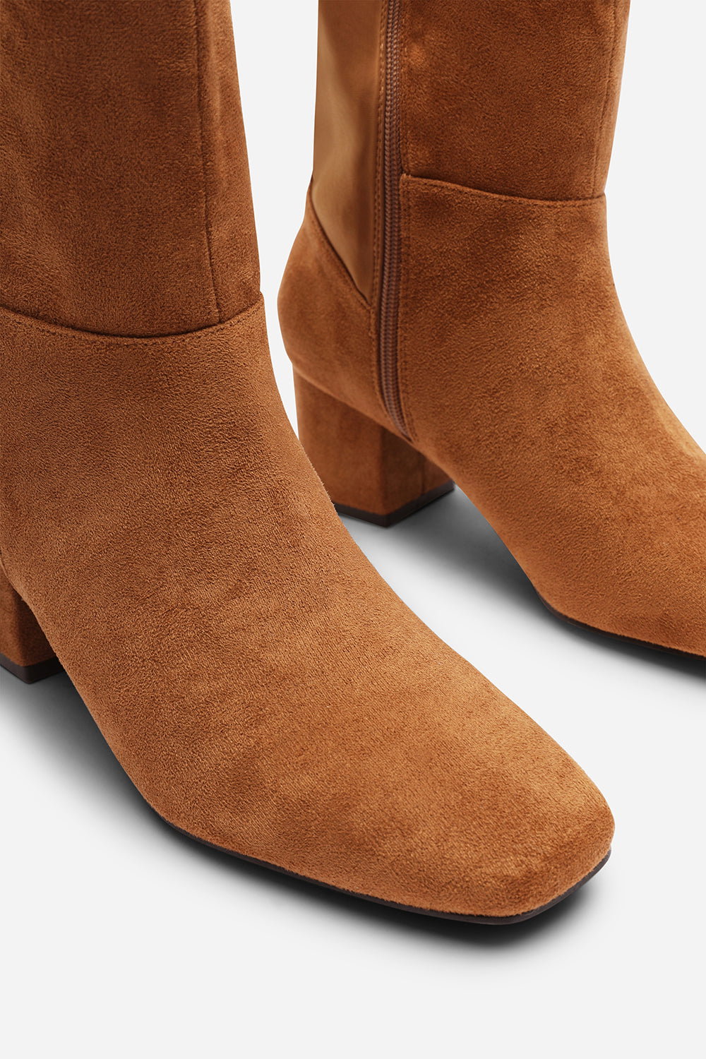 Beige 'Cherish' Block Heel Knee High Boots, Image 6 of 7