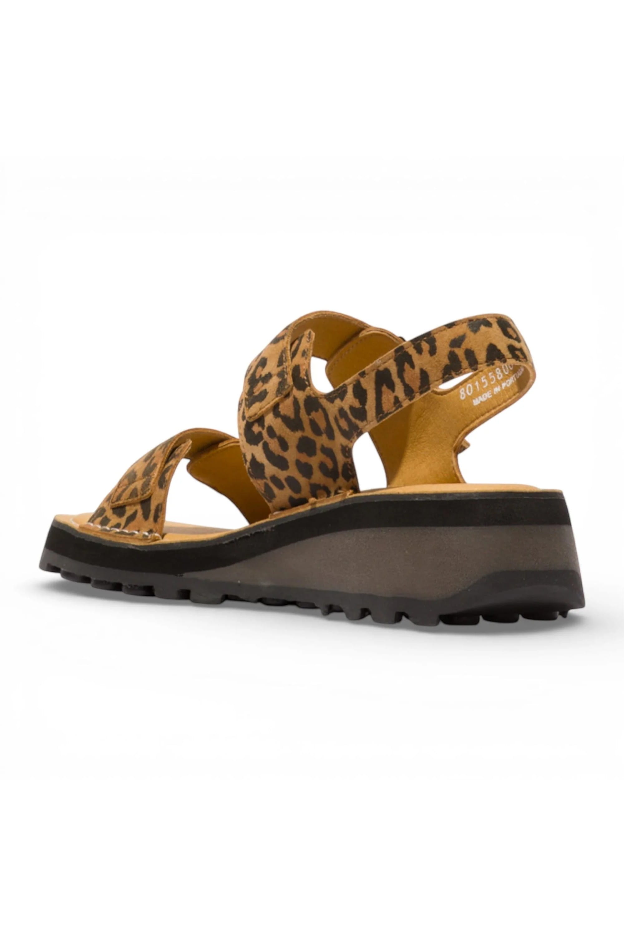 Brown Womens Wedge Buckle Sandals-HEIF558FLY, Image 4 of 5