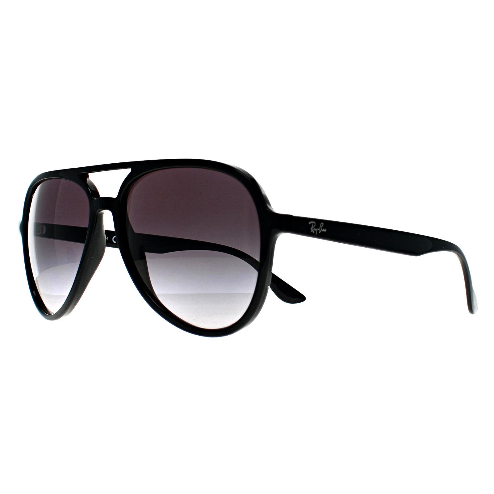 Black Ray-Ban Black Aviator Polished Black Grey Gradient RB4376, Image 2 of 3