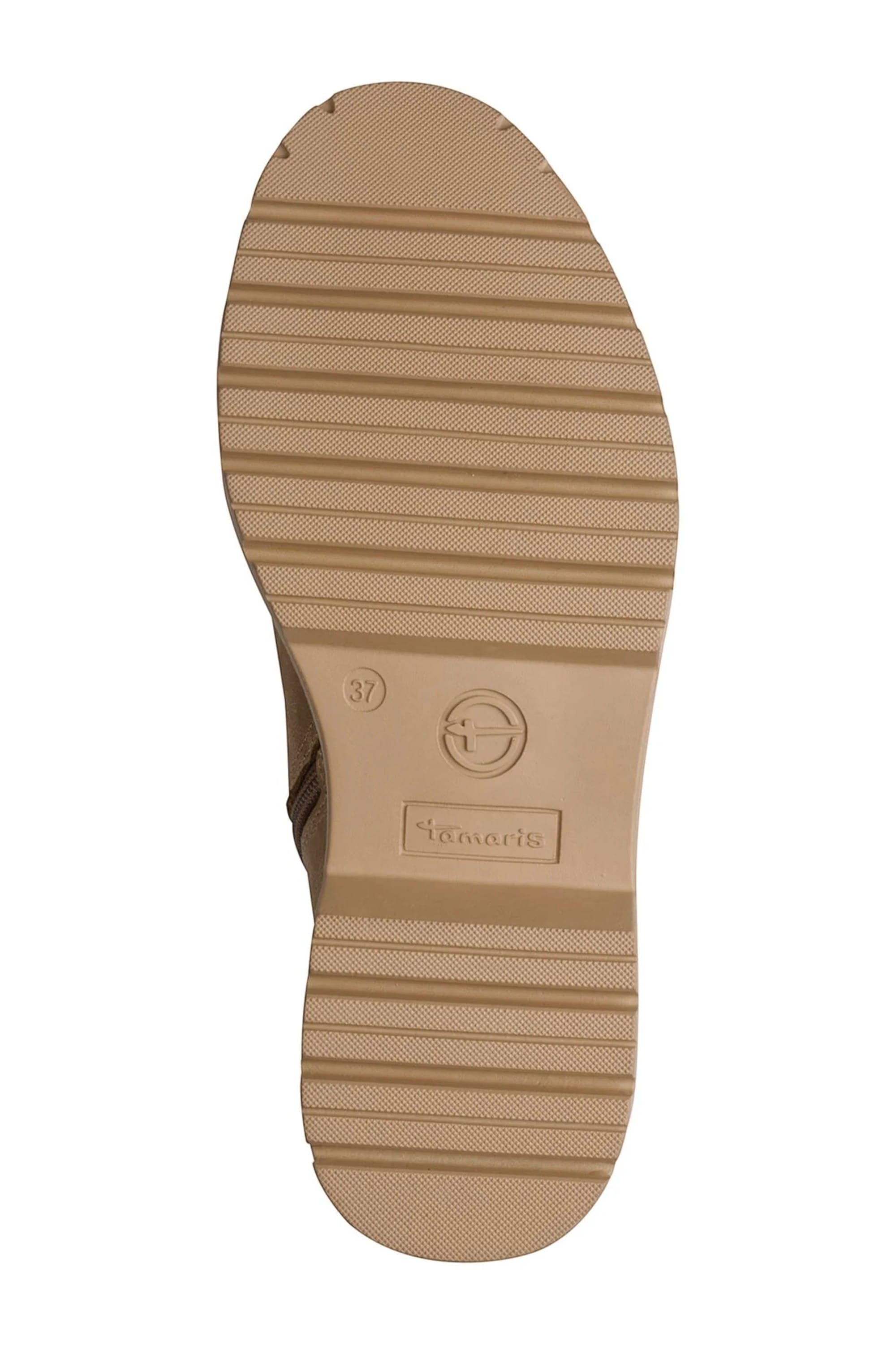 White Tamaris Womens Camel Beige Combat Boots, Image 6 of 7