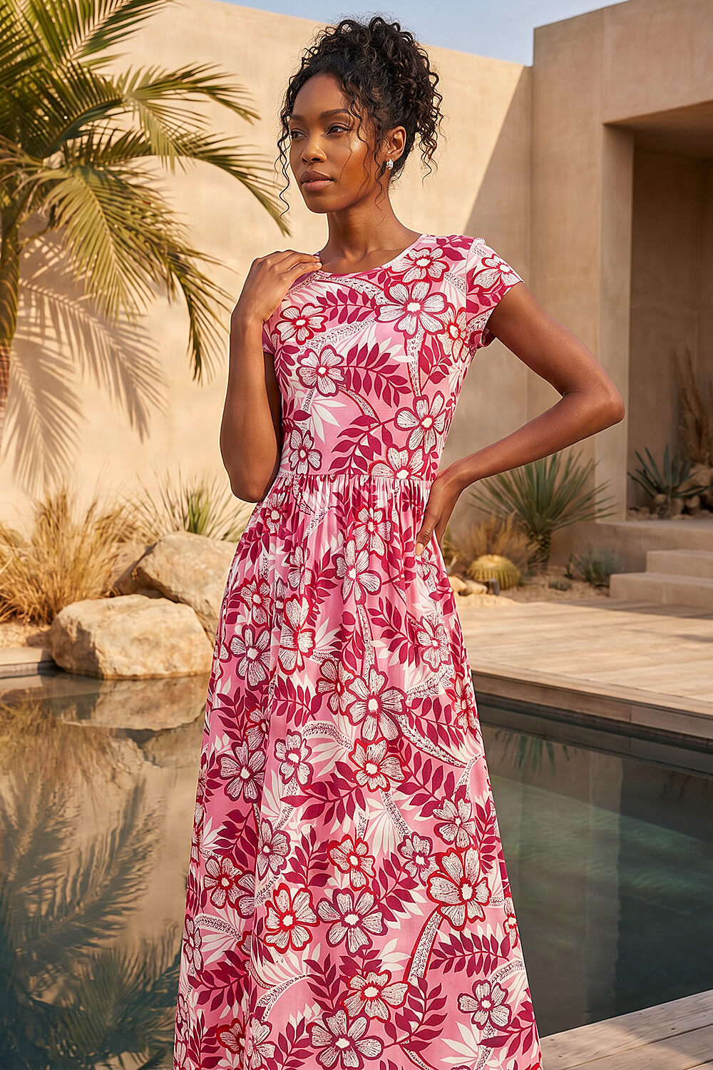 Floral Pocket Midi Dress