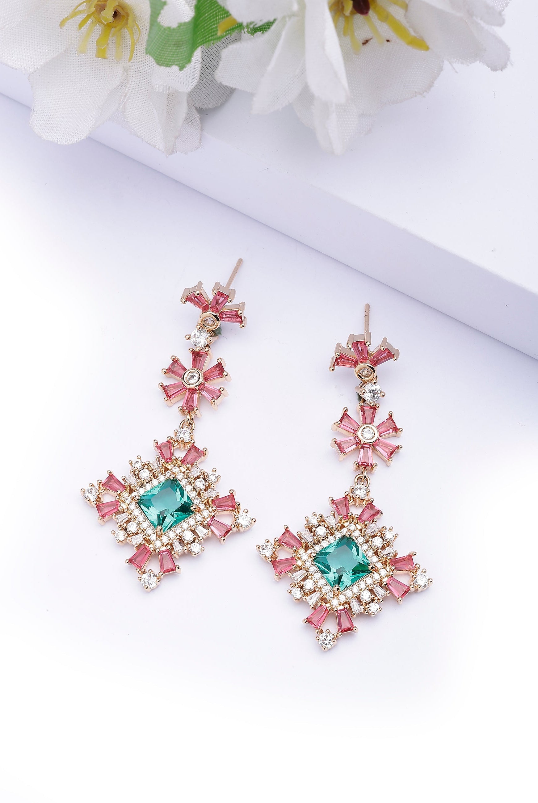 Multi AVANT-GARDE PARIS Multi Daisy Drop Earrings, Image 2 of 4