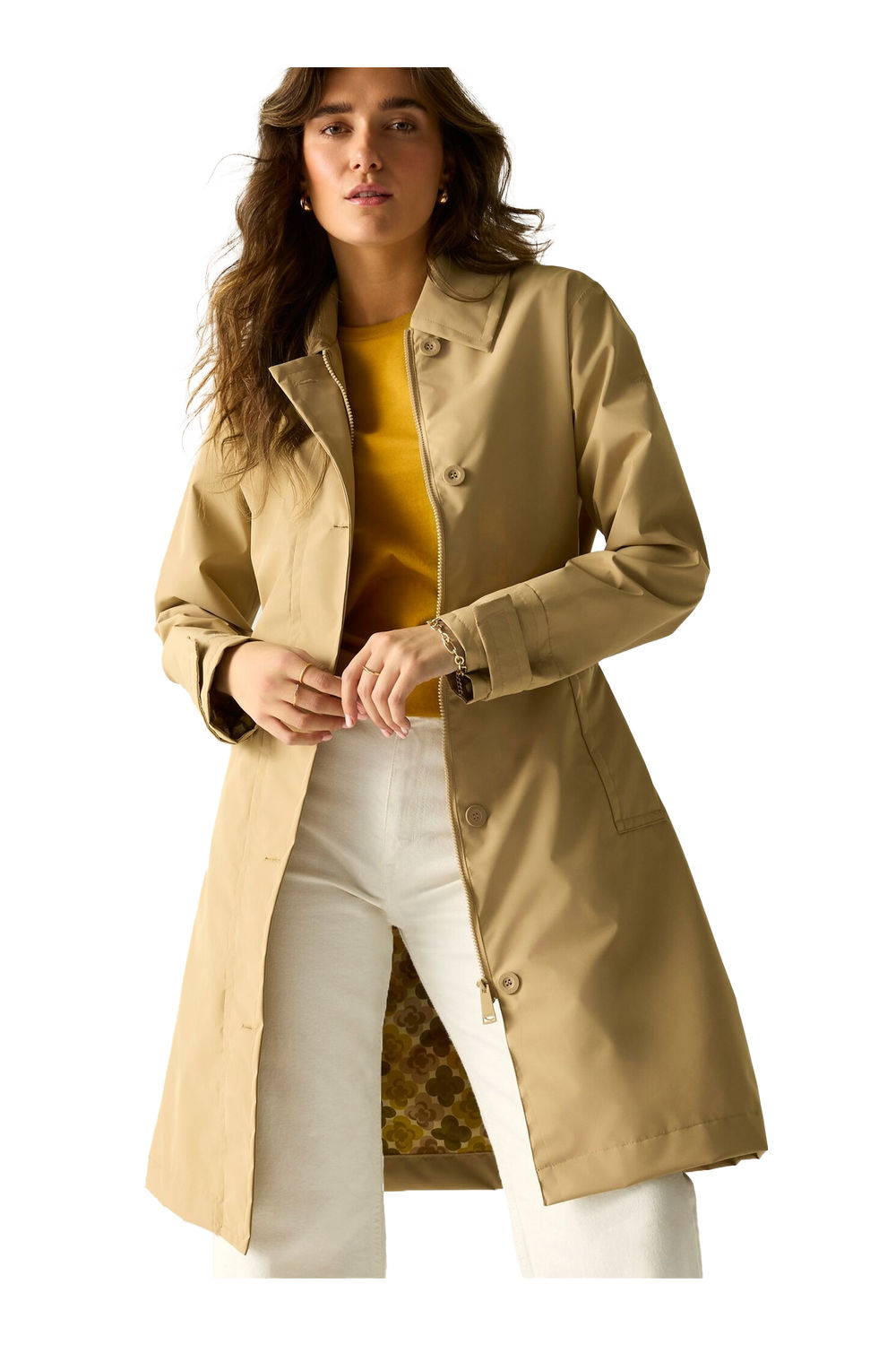 Natural Orla Kiely Flower Waterproof Jacket, Image 4 of 4