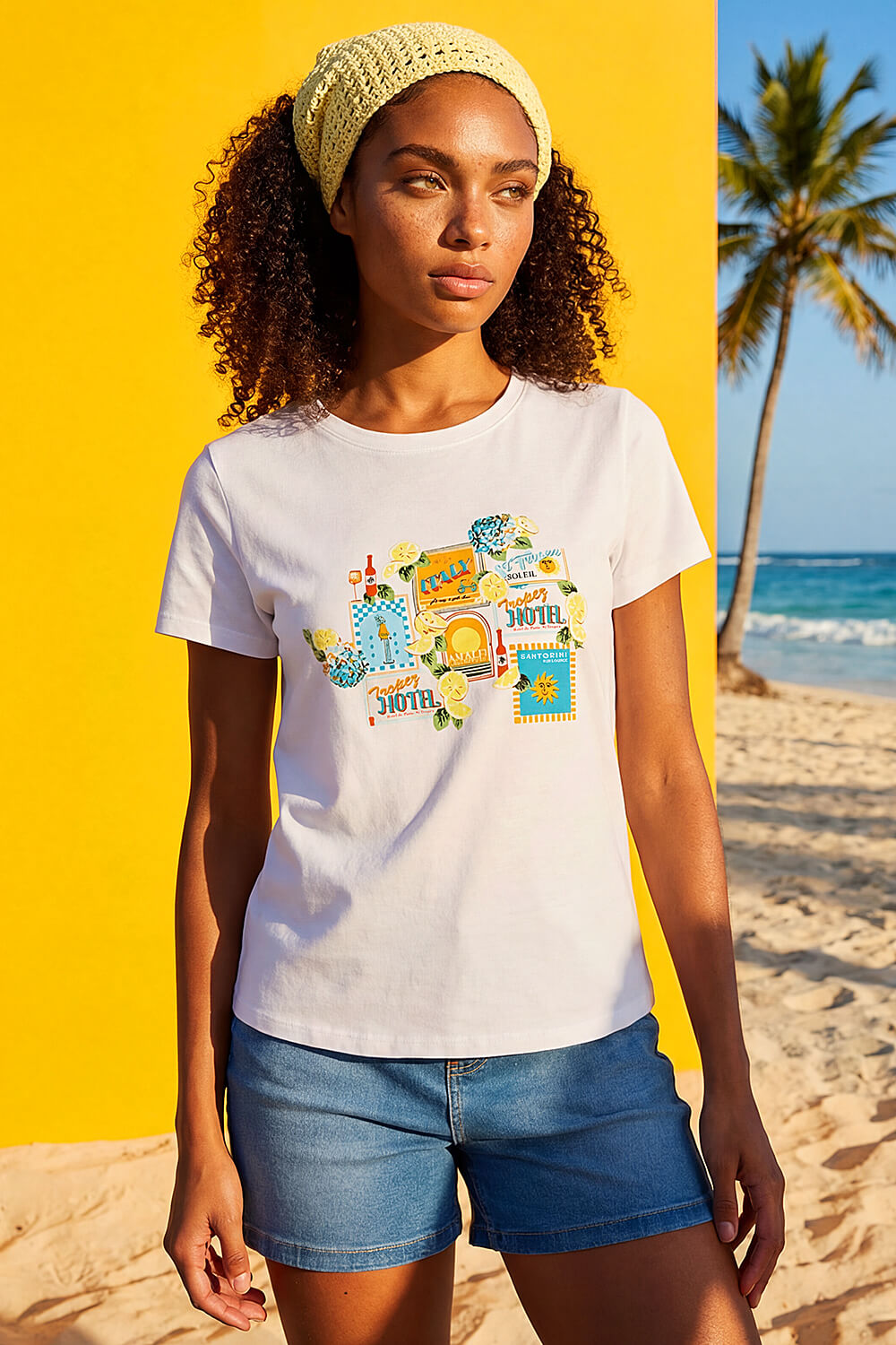 Ivory  Dusk Graphic Print Stretch T-Shirt, Image 4 of 4