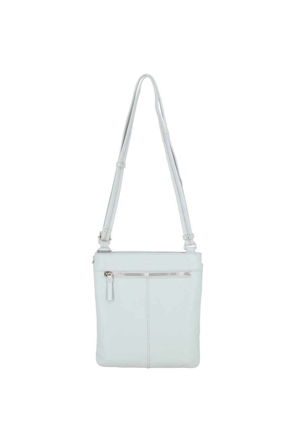 Light Grey 'Curvo' Real Leather Crossbody Bag, Image 4 of 4