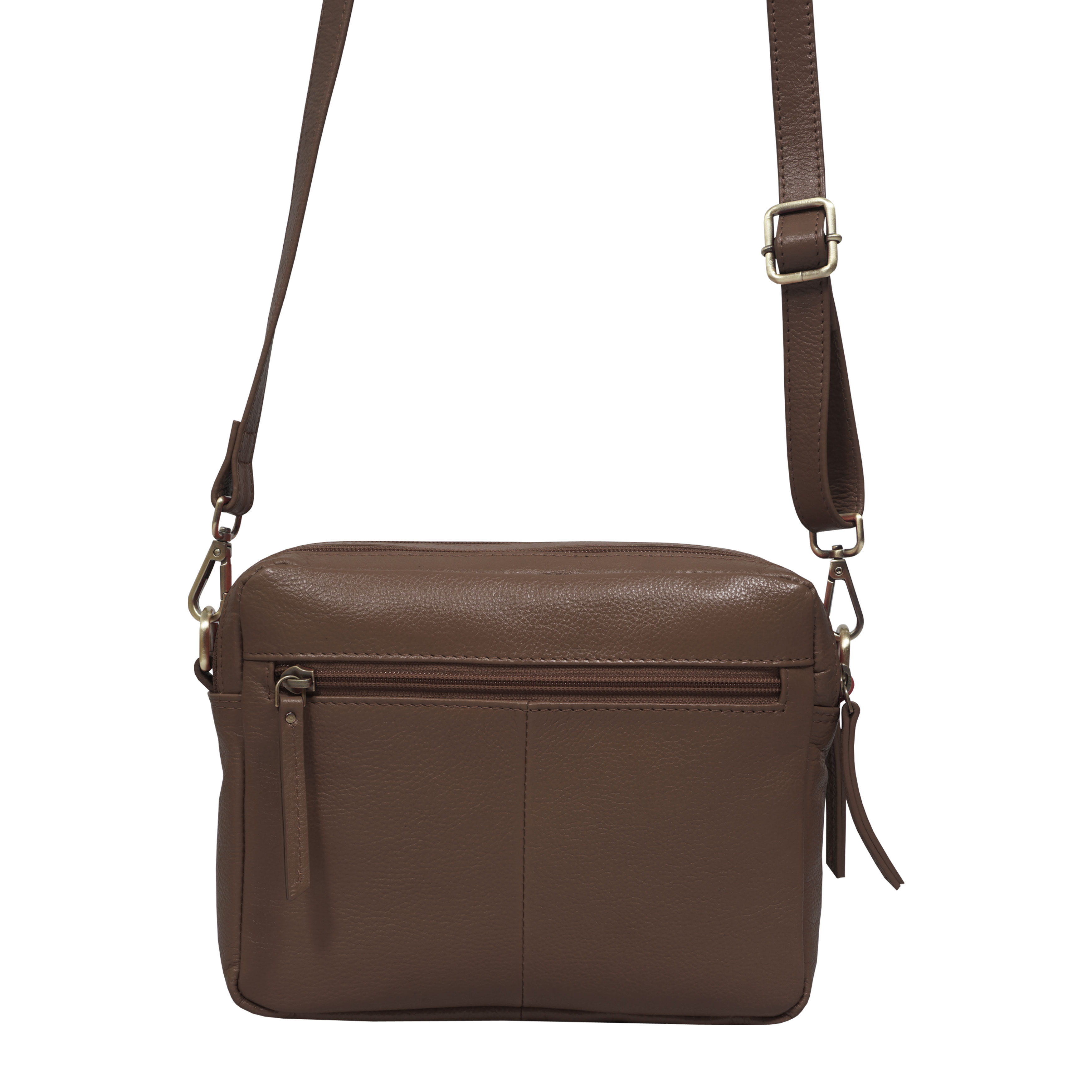 Tan 'IRIS' Quilted Soft Pebble Grain Leather Crossbody Bag, Image 3 of 6
