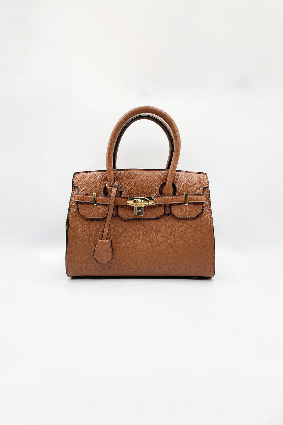 Brown Top Handle Satchel Handbag, Image 3 of 5