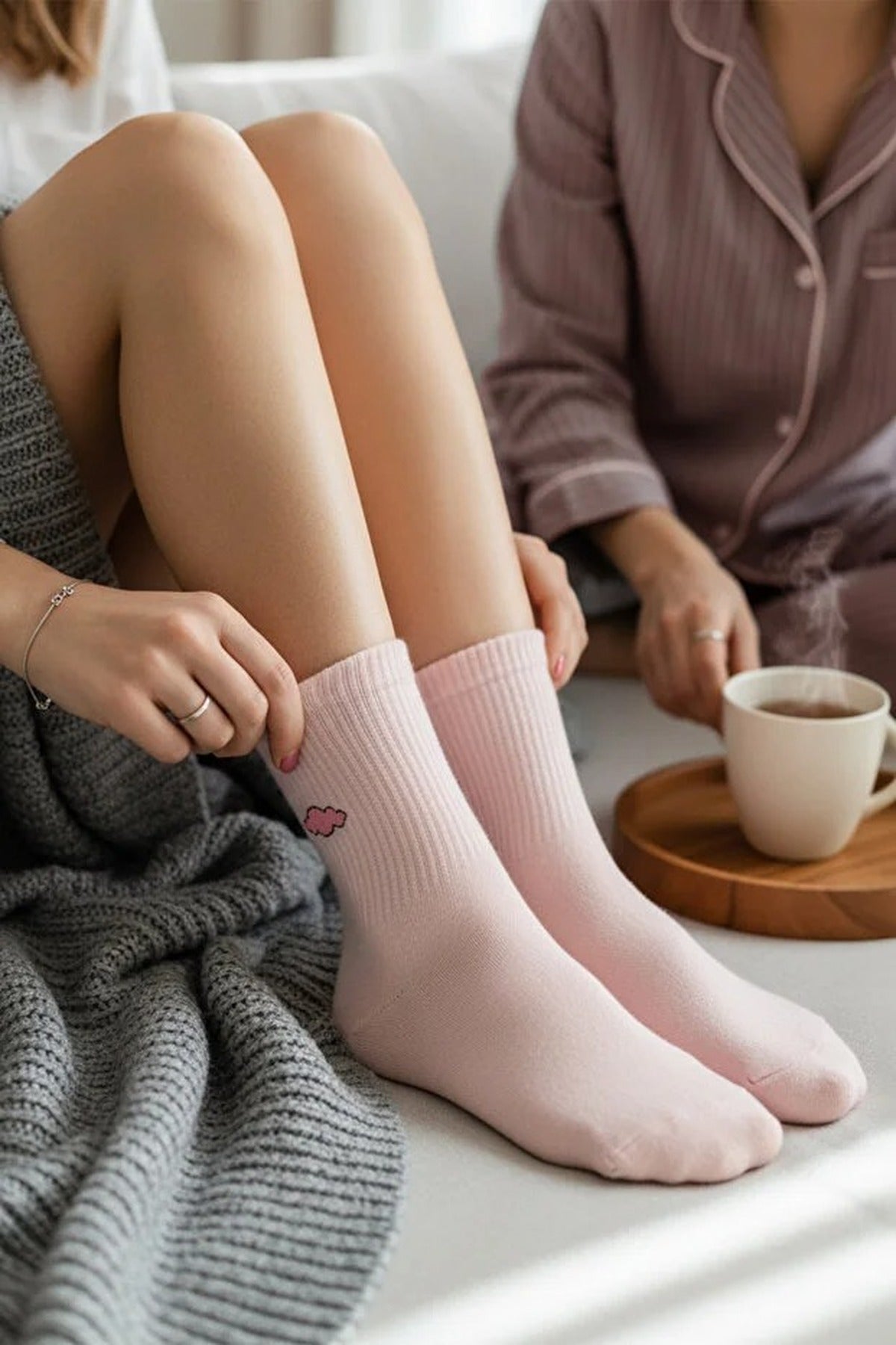 Multi 4 Pack Cotton Knit Crew Socks, Image 3 of 3