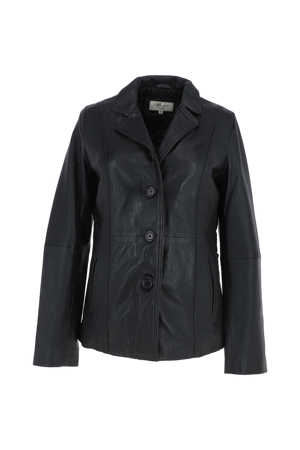 Black Ashwood Leather Black 'Angela' Leather Blazer Jacket, Image 2 of 5