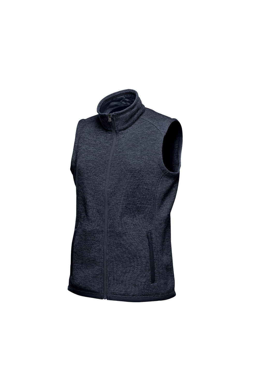 Navy Avalante Knitted Heather Full Zip Gilet, Image 3 of 4
