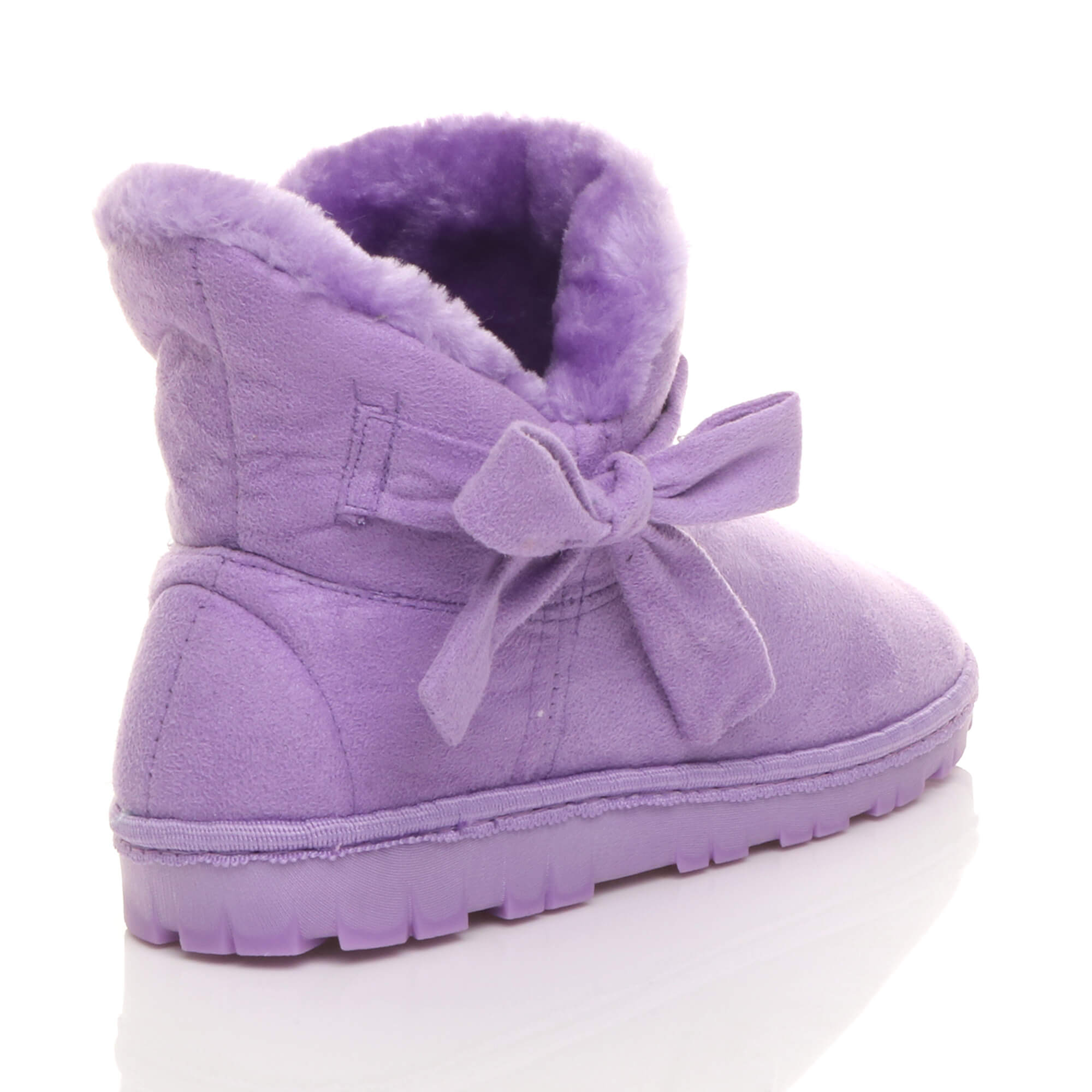 Lilac AJVANI Lilac Faux Fur Lined Ankle Boots Slippers, Image 4 of 6