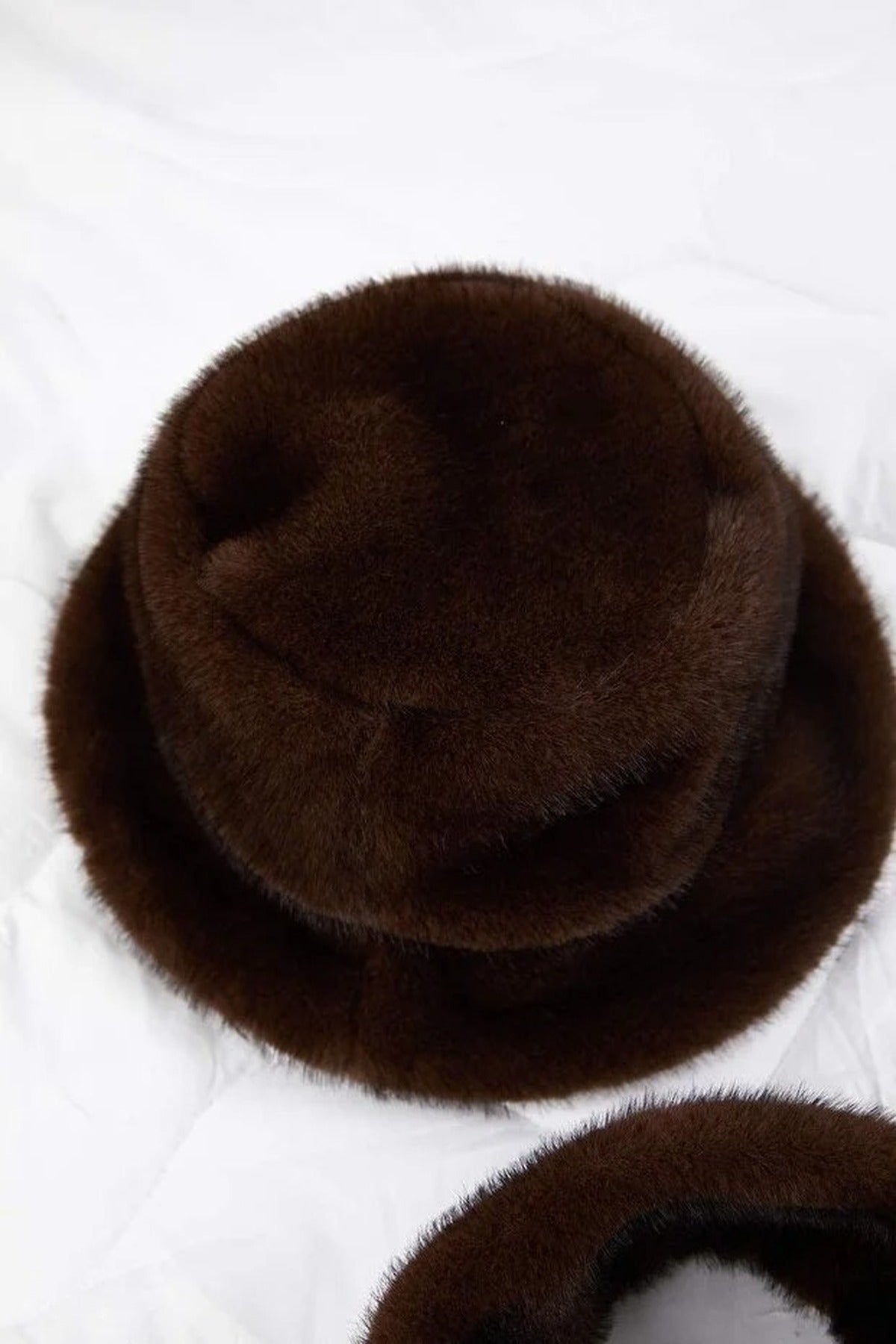 Brown Two Piece Faux Fur Hat and Scarf Knit Set, Image 4 of 5