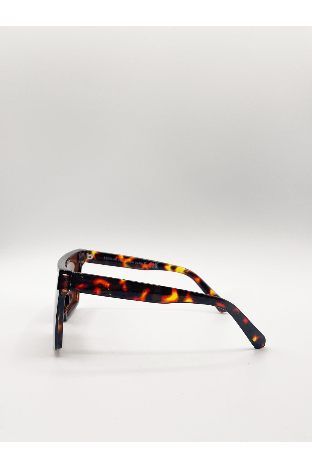 Brown Oversized Flat Top Square Frame Sunglasses, Image 4 of 5