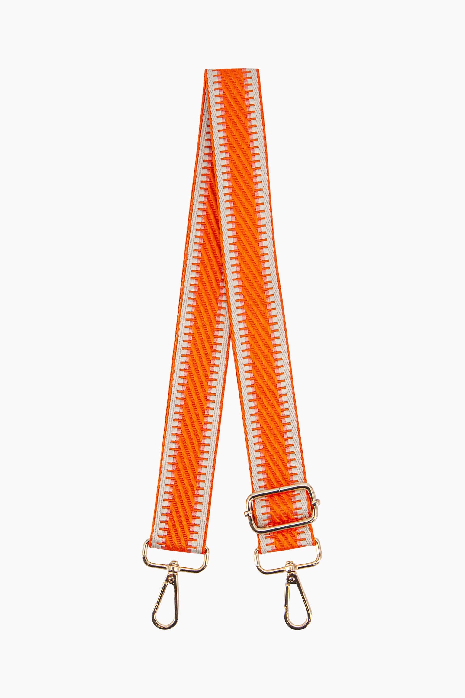 Orange Sarta Orange Stripe Trim Woven Bag Strap, Image 1 of 4